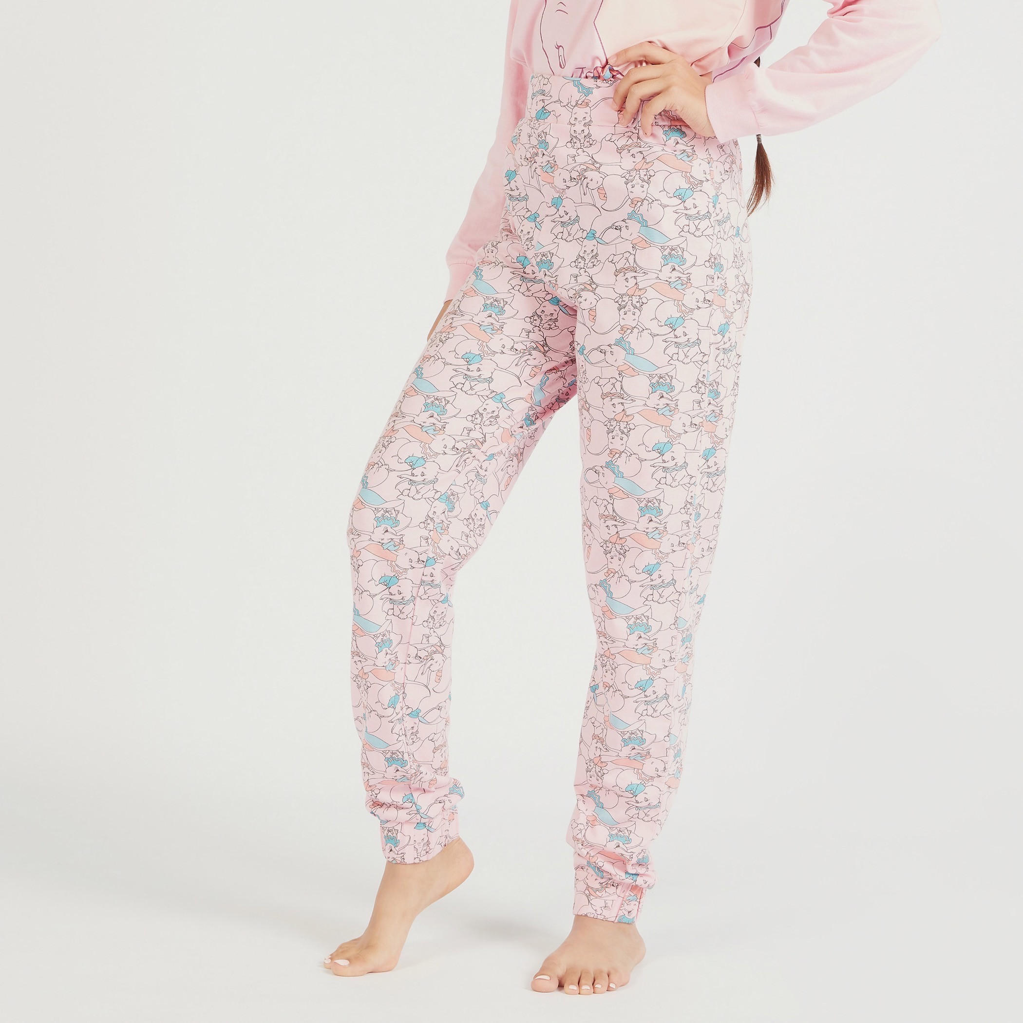 طقم بنطلون بيجاما وسويت شيرت بياقة بقبّعة وطبعات-women-clothing-nightwear-pyjamas-longsets-image-5