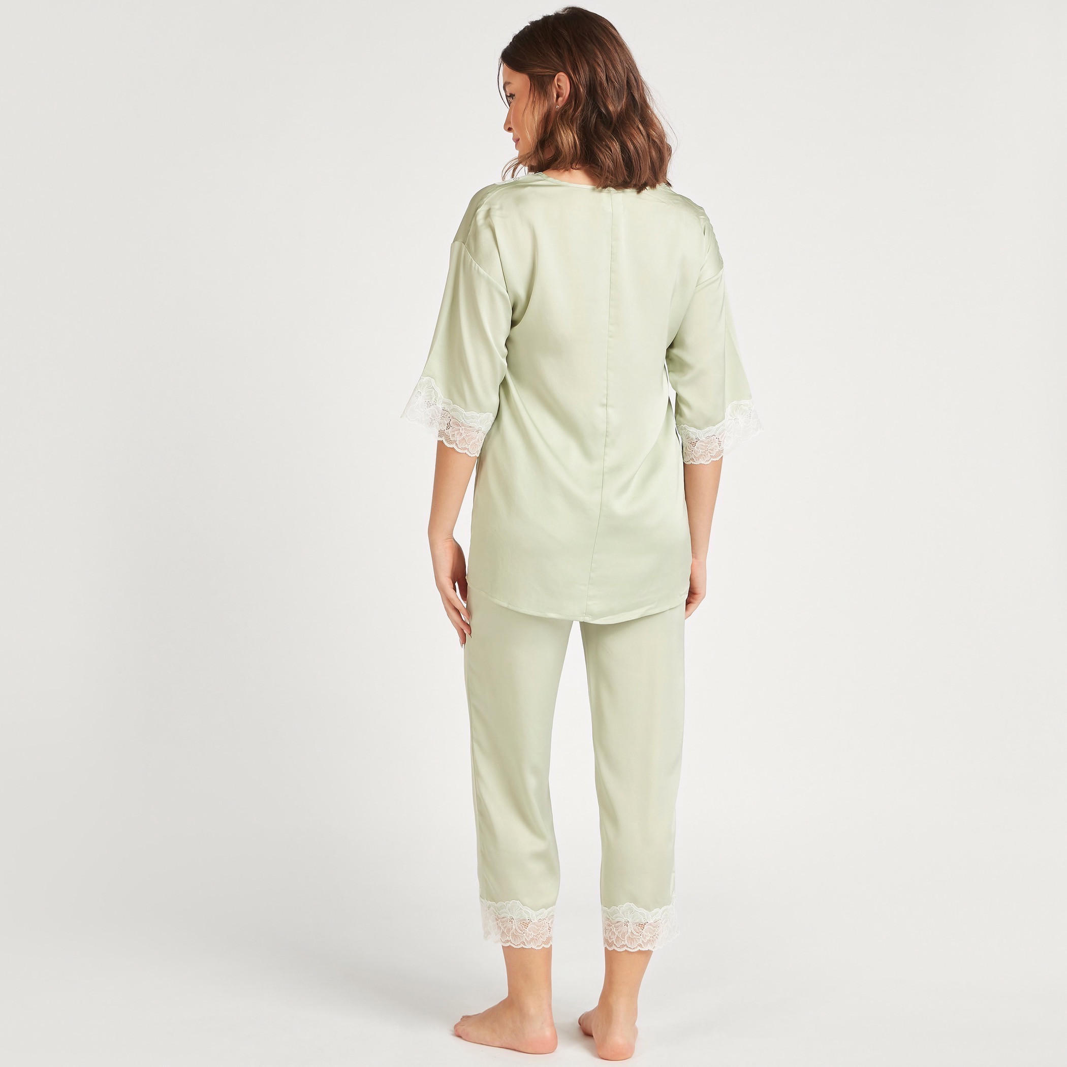 طقم بنطلون بيجاما وبلوزة دانتيل بياقة V-women-clothing-nightwear-pyjamas-longsets-image-4