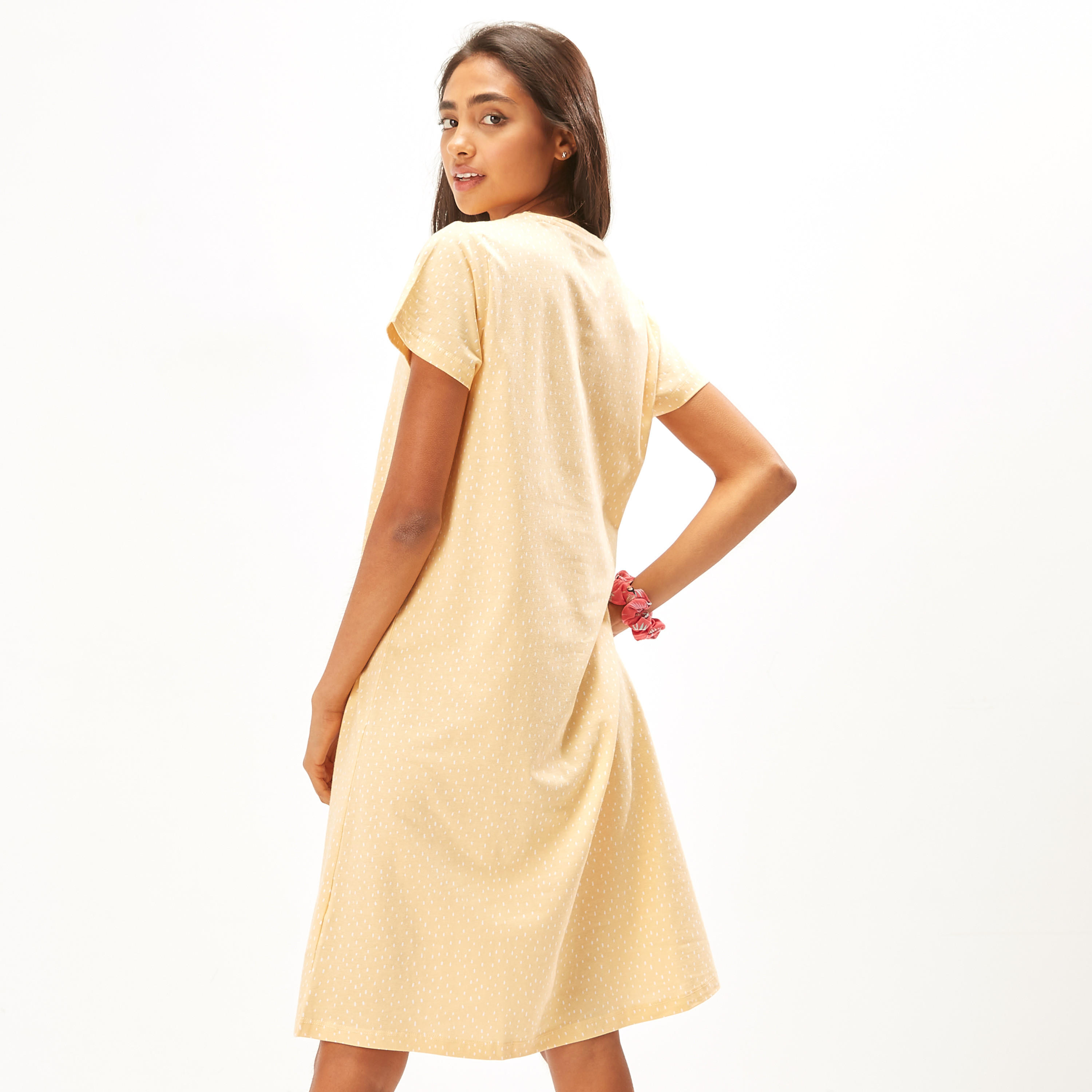 Set of 2 - Printed Night Dress with Short Sleeves-women-clothing-nightwear-nighties-image-4