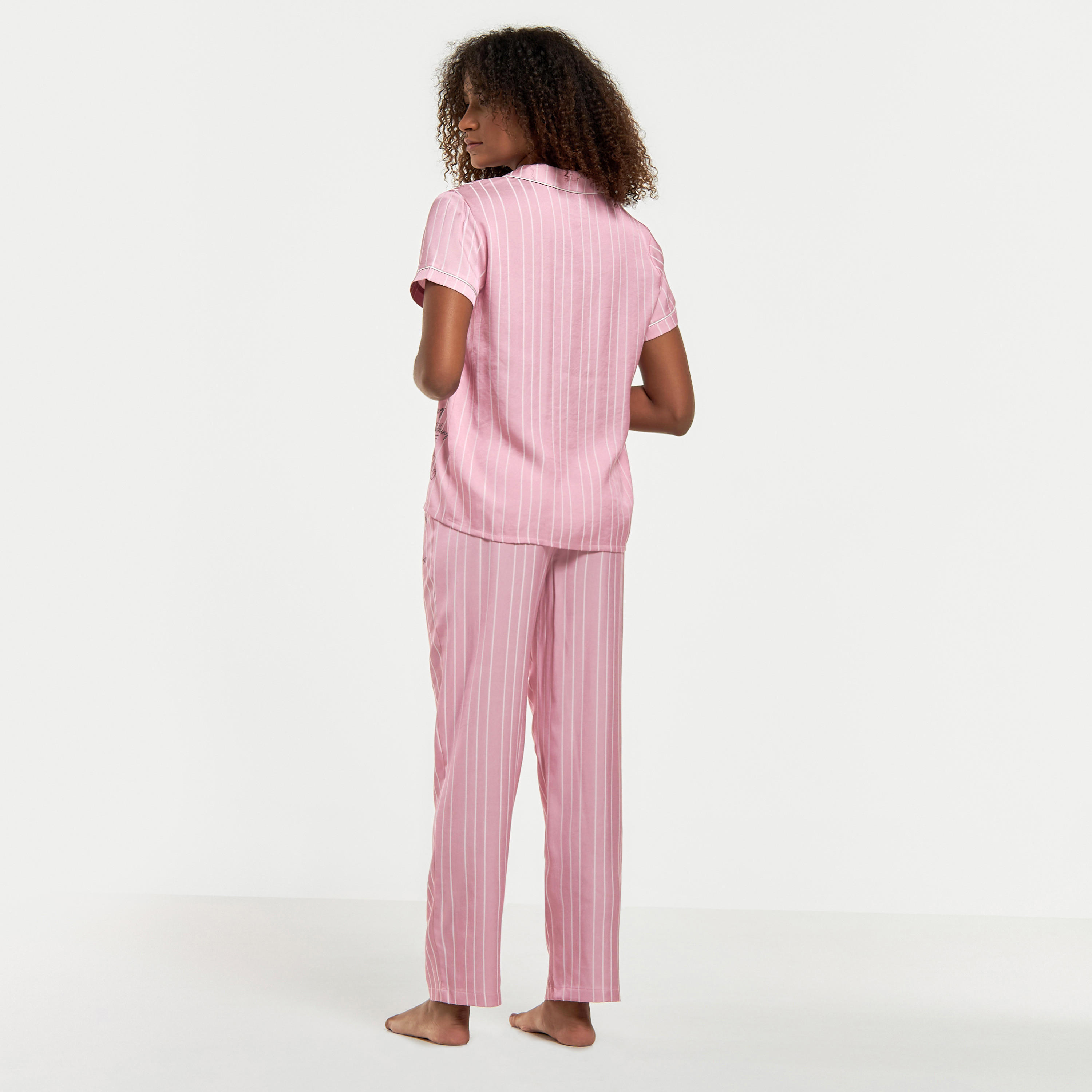 Winnie the Pooh Striped Shirt and Pyjama Set-women-clothing-nightwear-pyjamas-longsets-image-2