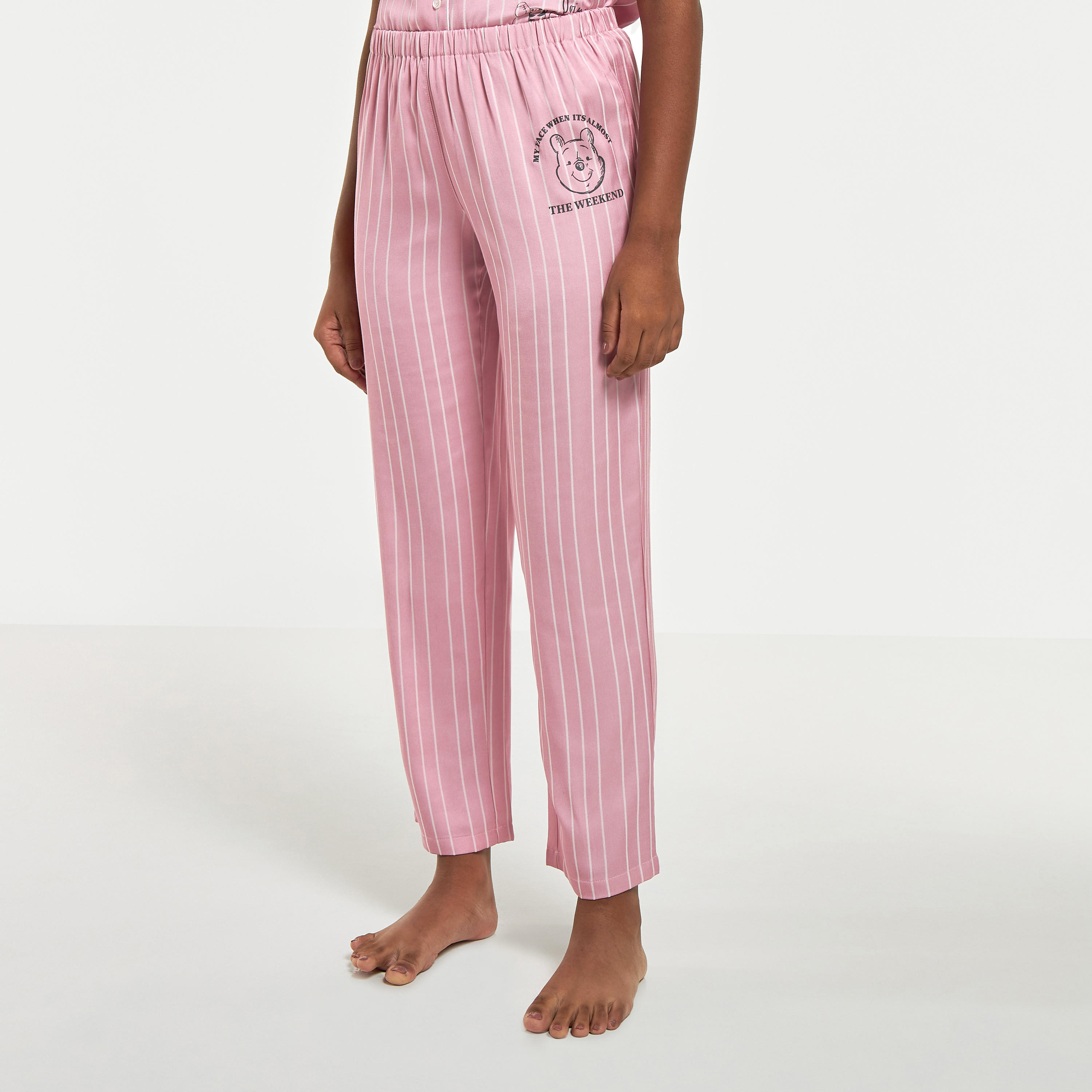 Winnie the Pooh Striped Shirt and Pyjama Set-women-clothing-nightwear-pyjamas-longsets-image-4