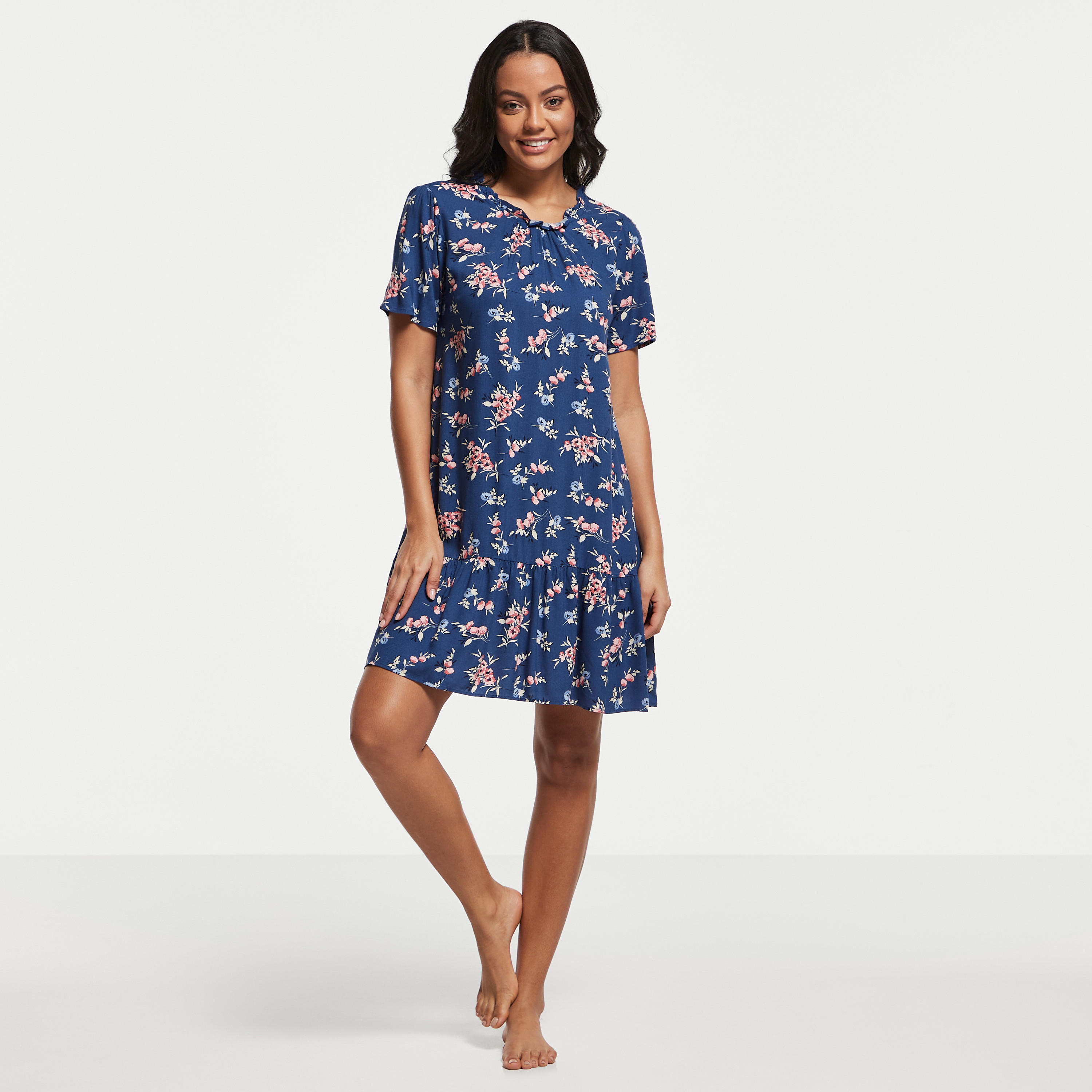 قميص نوم منسوج بأكمام قصيرة - طقم من قطعتين متنوعتين-women-clothing-nightwear-nighties-image-2