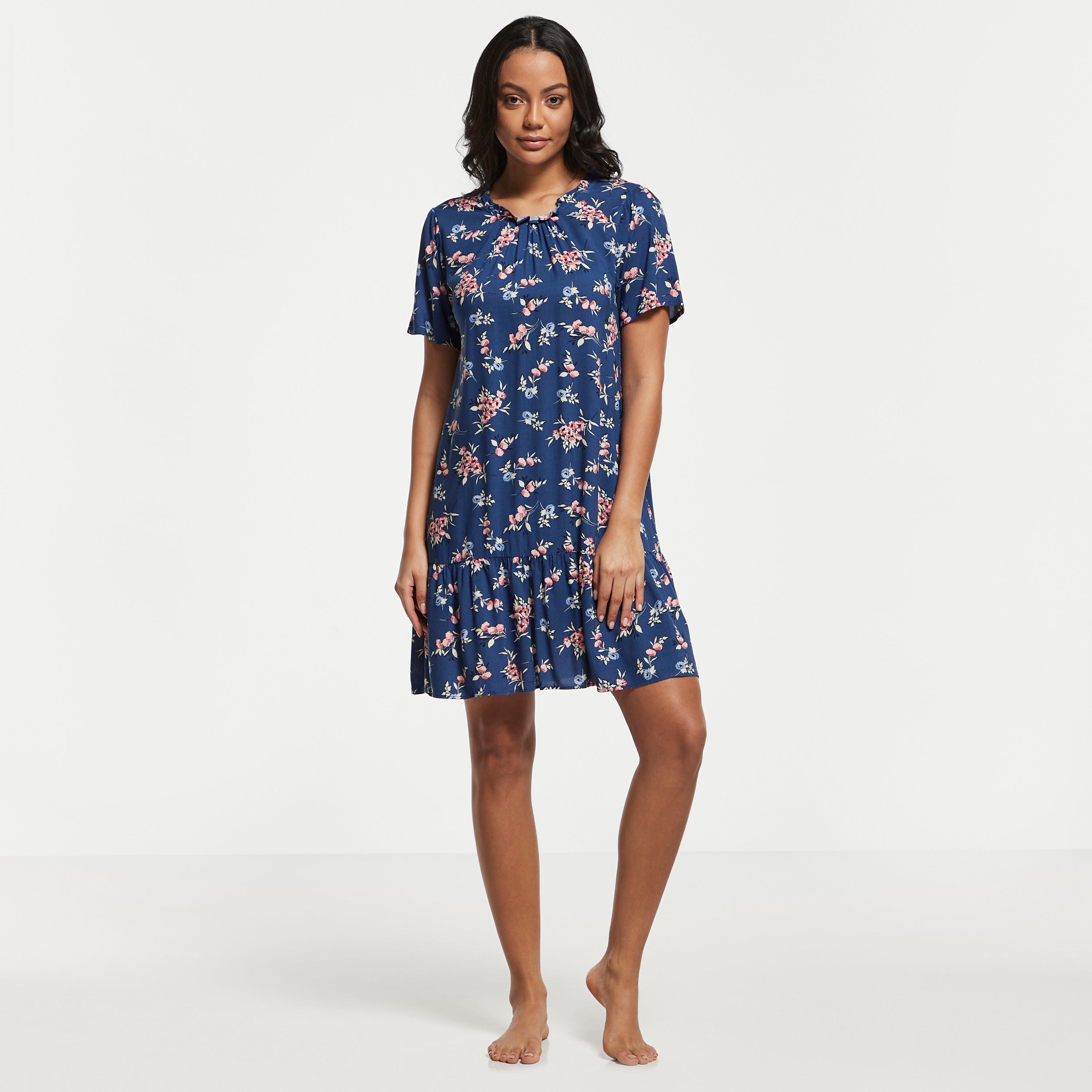 قميص نوم منسوج بأكمام قصيرة - طقم من قطعتين متنوعتين-women-clothing-nightwear-nighties-image-3
