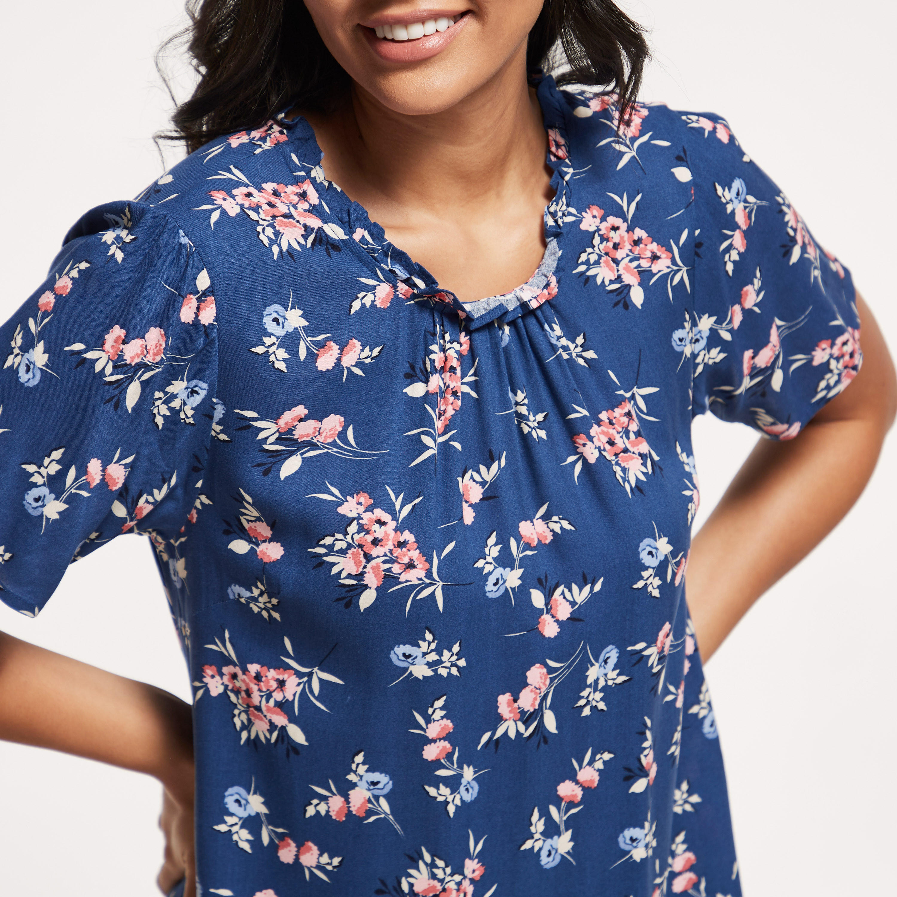 قميص نوم منسوج بأكمام قصيرة - طقم من قطعتين متنوعتين-women-clothing-nightwear-nighties-image-5