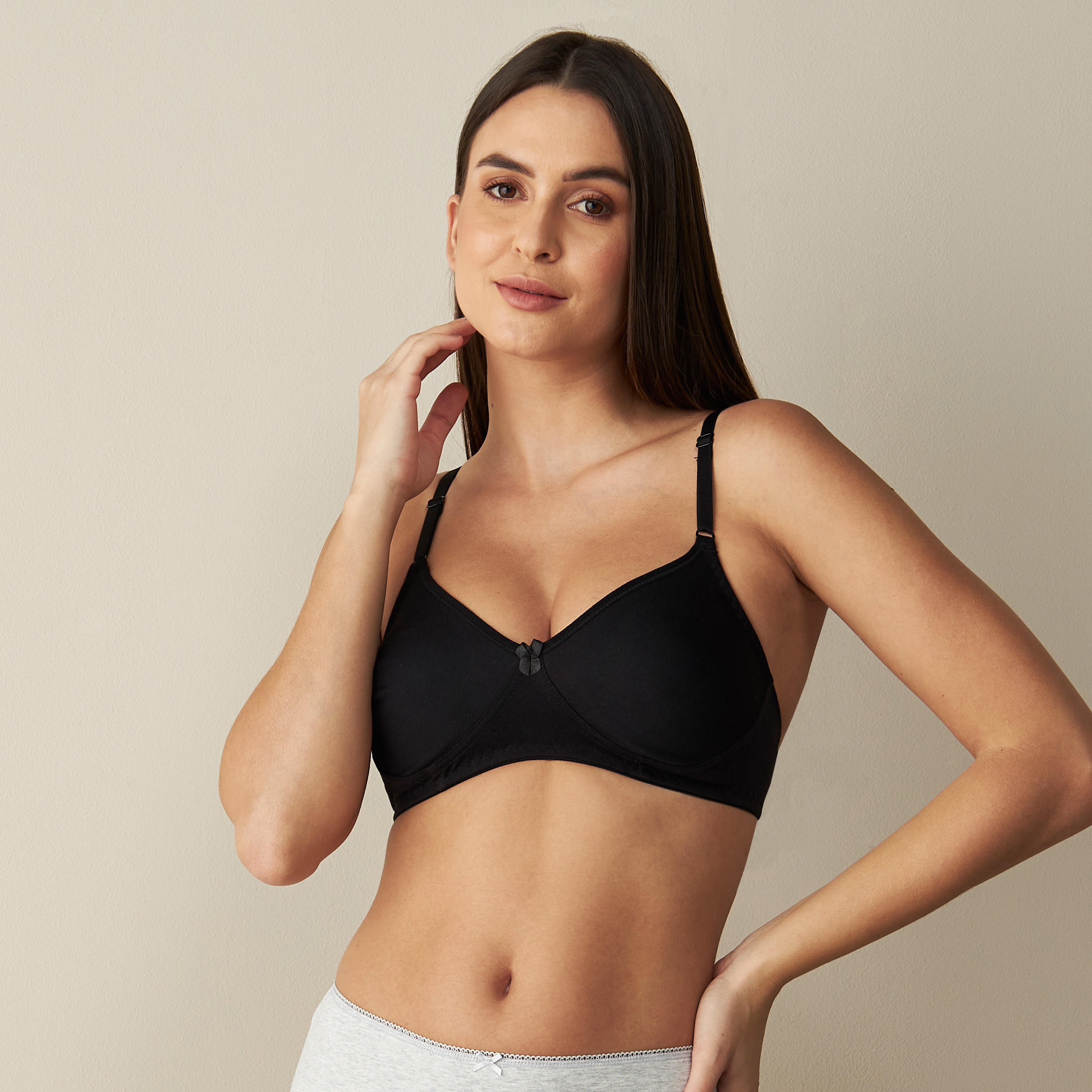 صدرية مبطنة سادة دون سلك بأحزمة قابلة للتعديل-women-clothing-lingerie-bras-image-7