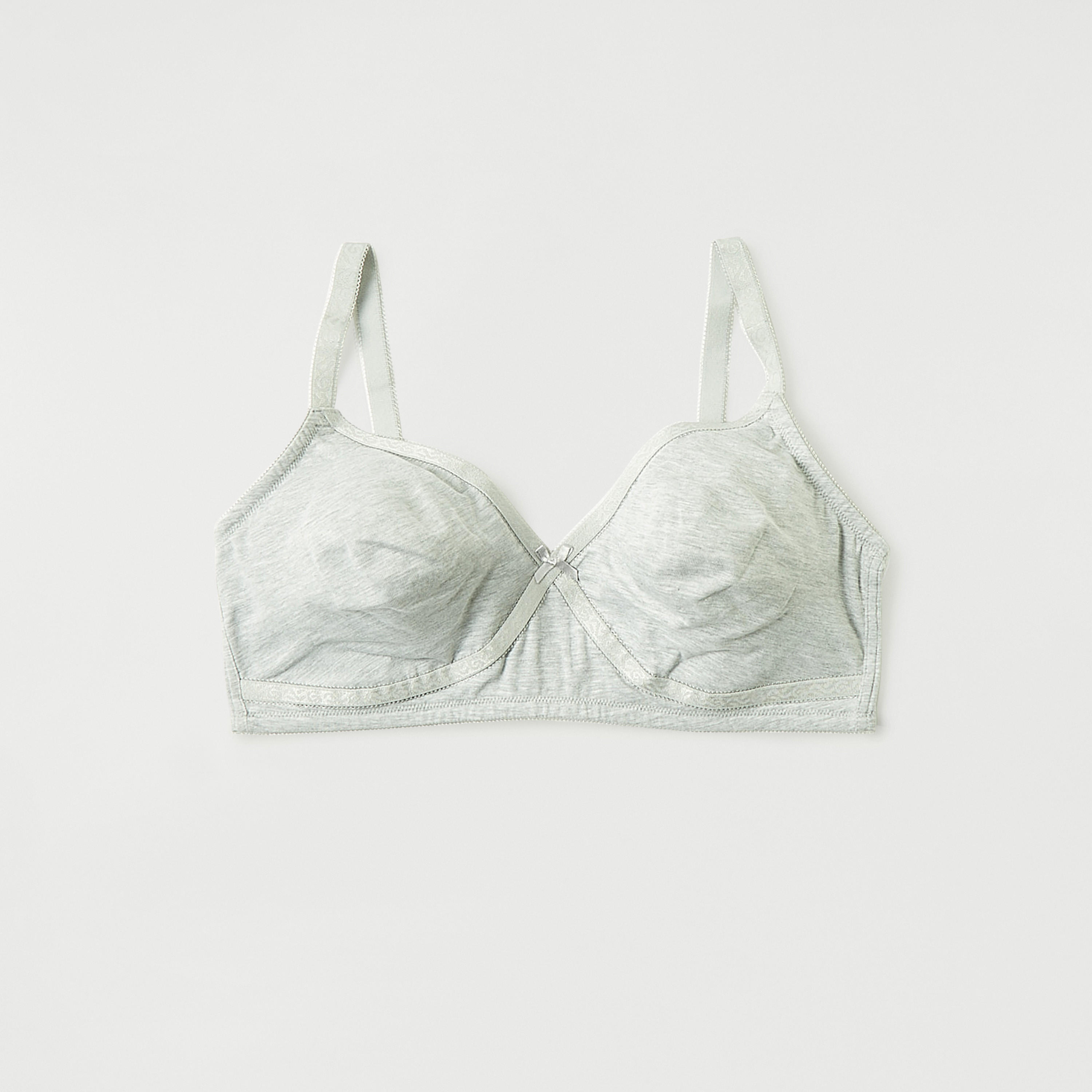 Solid Non-Wired Bra with Hook and Eye Closure-women-clothing-lingerie-bras-image-1