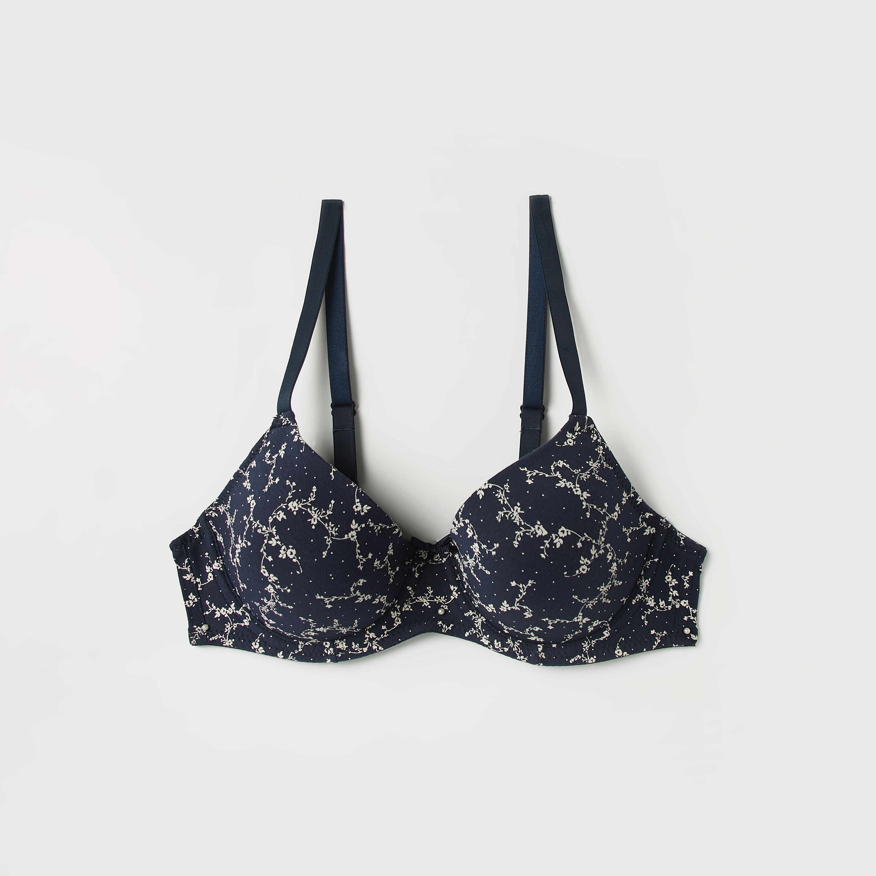 Floral Print Underwired Padded T-shirt Bra with Adjustable Straps-women-clothing-lingerie-bras-image-5