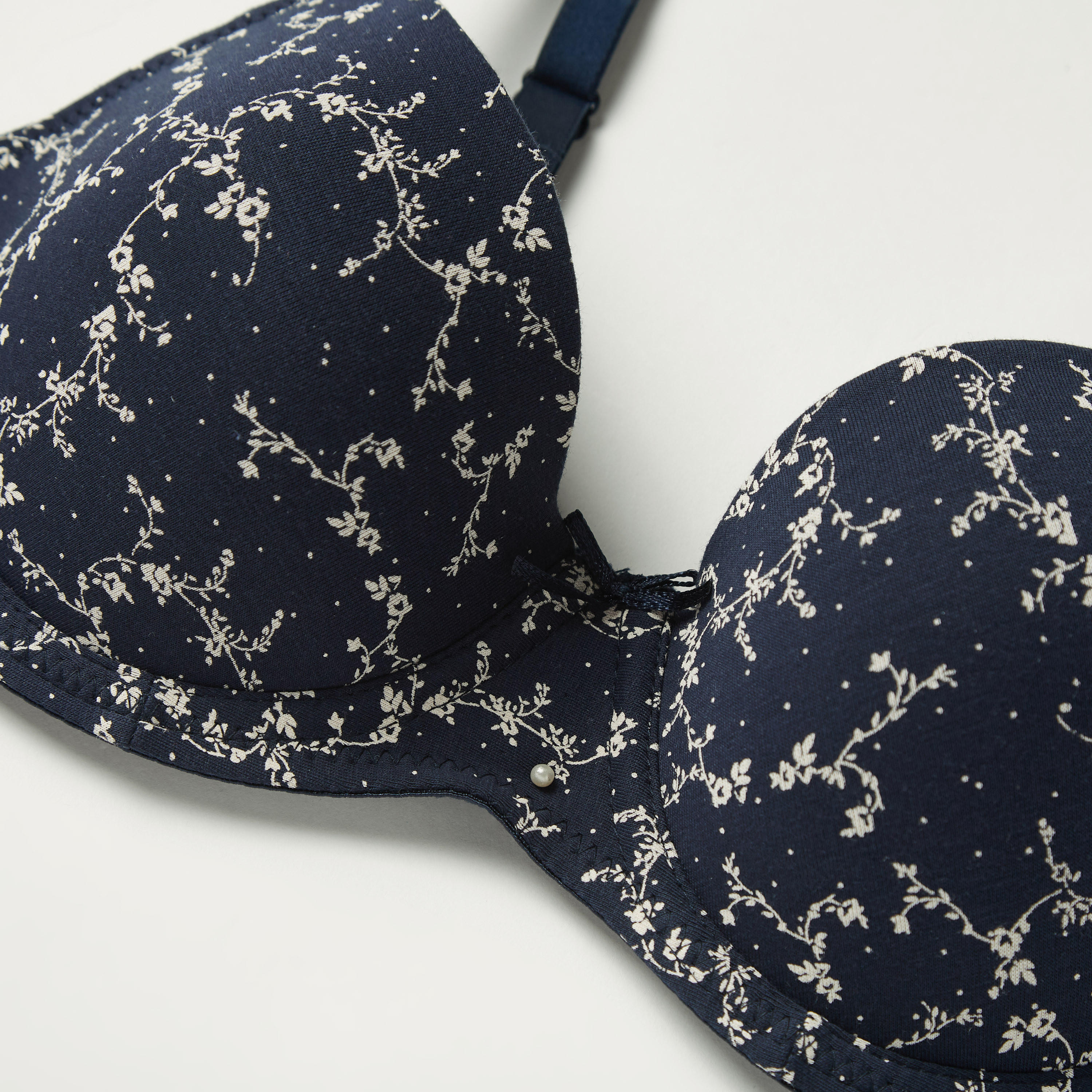 Floral Print Underwired Padded T-shirt Bra with Adjustable Straps-women-clothing-lingerie-bras-image-6