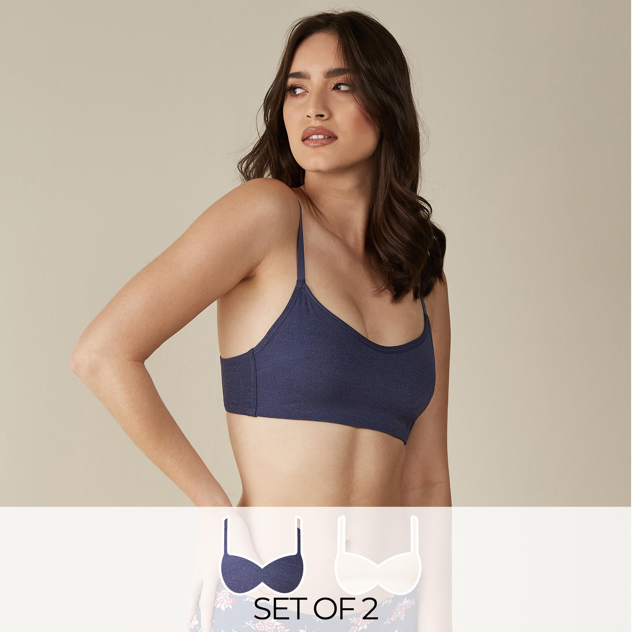 صدريّات سادة بمشبك إغلاق- طقم قطعتين-women-clothing-lingerie-bras-image-8