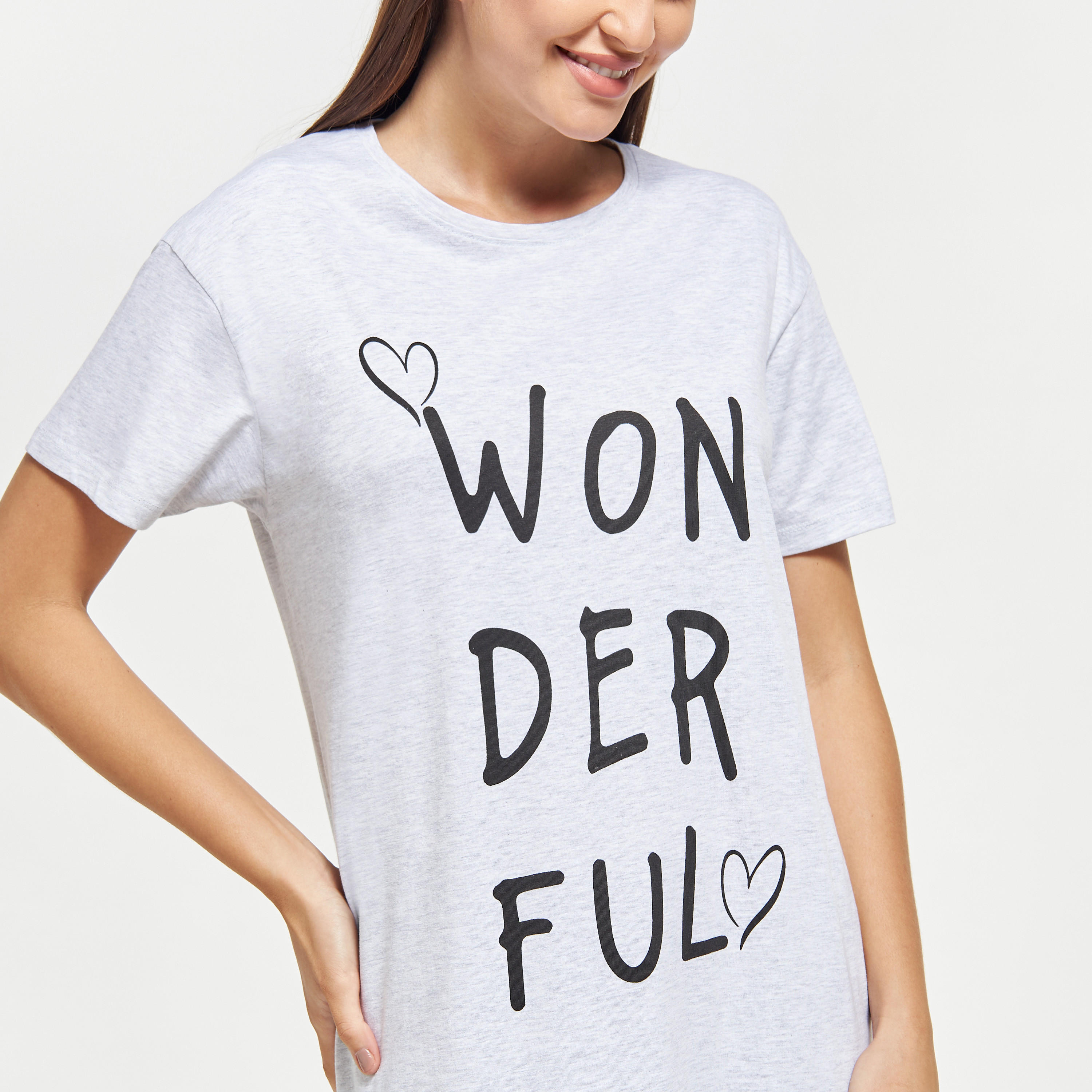 قميص نوم بياقة مستديرة وأكمام قصيرة وطبعات-women-clothing-nightwear-nighties-image-20