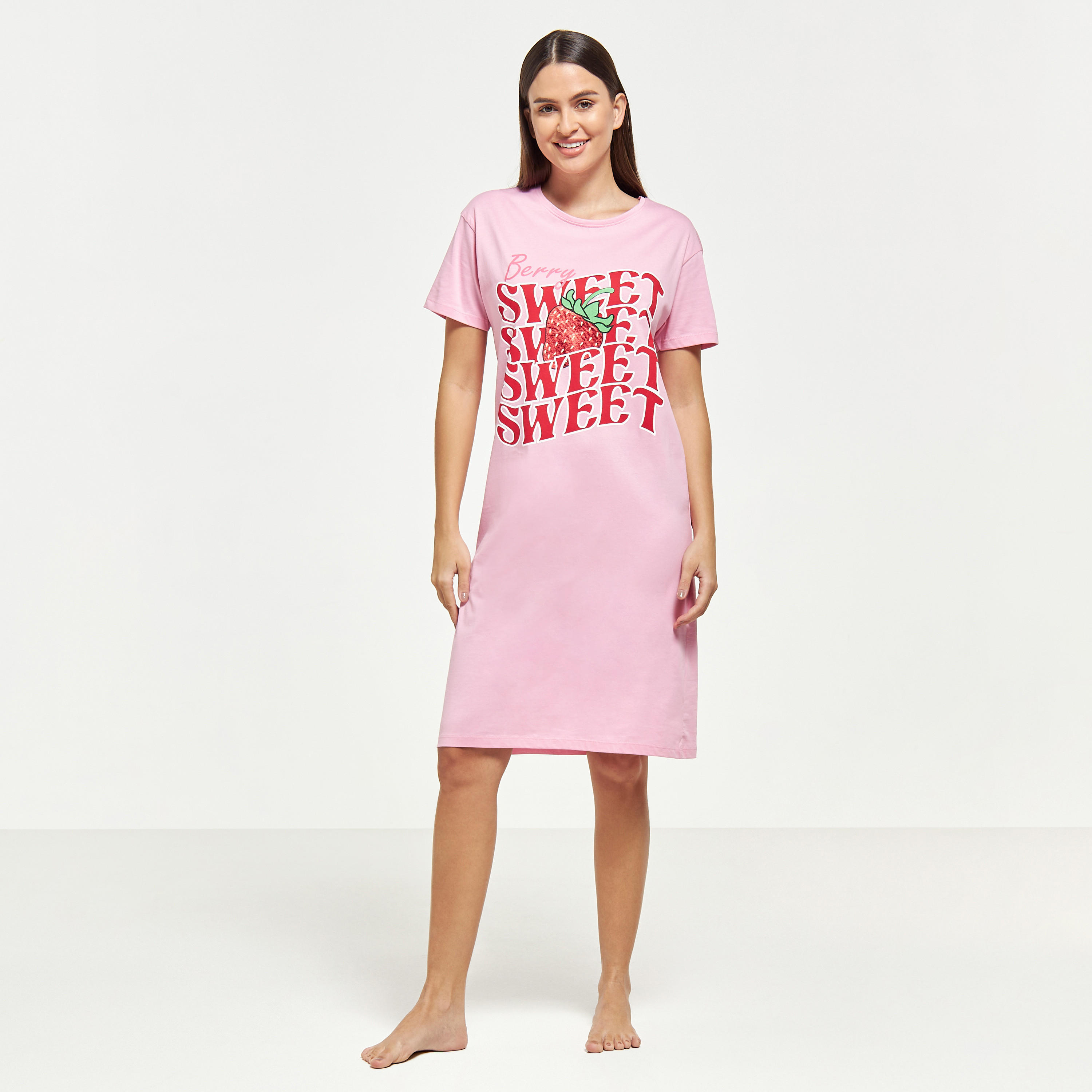 قميص نوم بياقة مستديرة وأكمام قصيرة وطبعات-women-clothing-nightwear-nighties-image-13