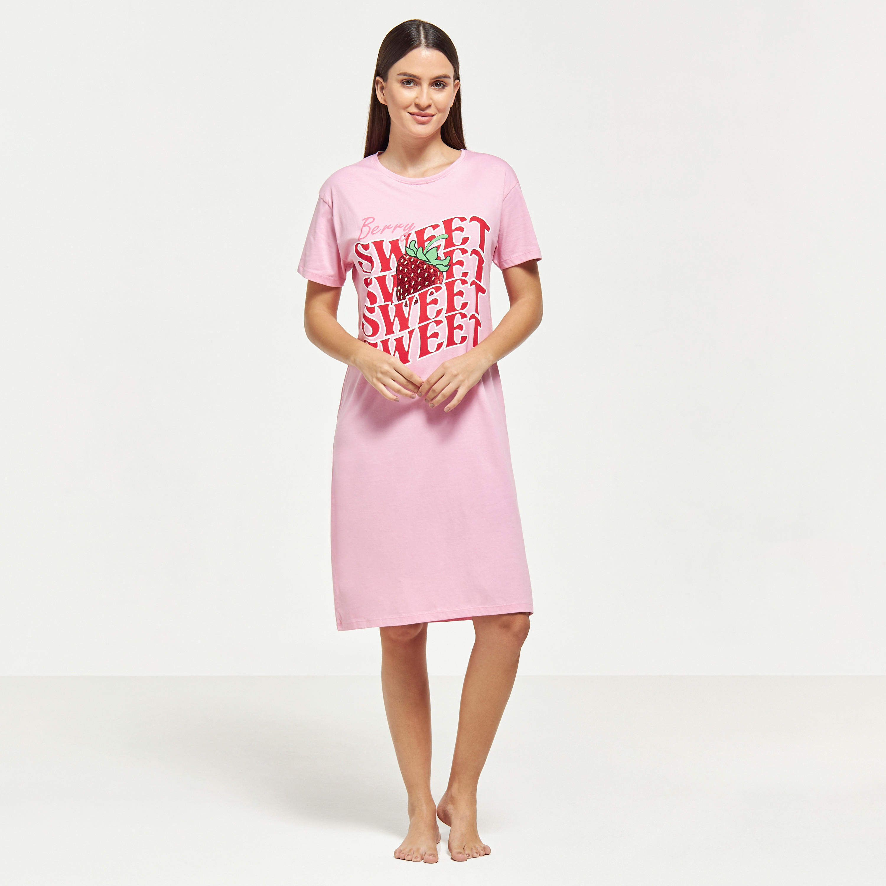 قميص نوم بياقة مستديرة وأكمام قصيرة وطبعات-women-clothing-nightwear-nighties-image-14