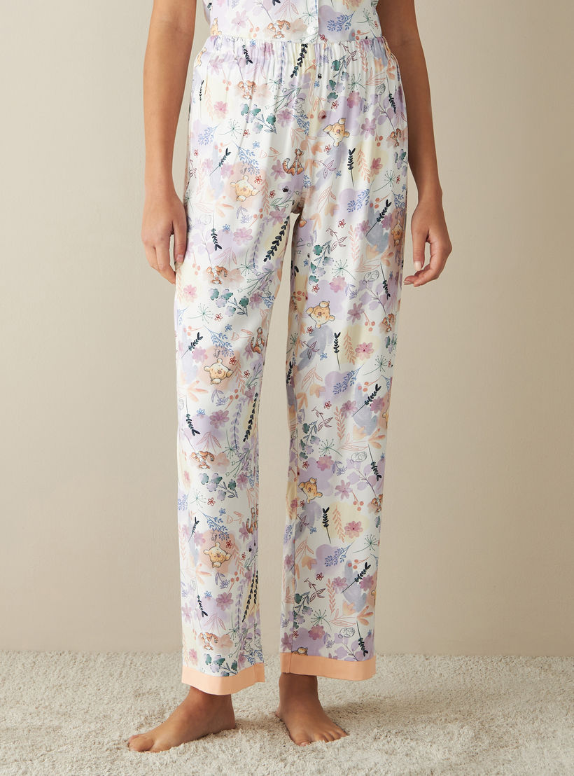 طقم بنطلون بيجاما وقميص بطبعات ويني ذا بو-women-clothing-nightwear-pyjamas-longsets-image-4