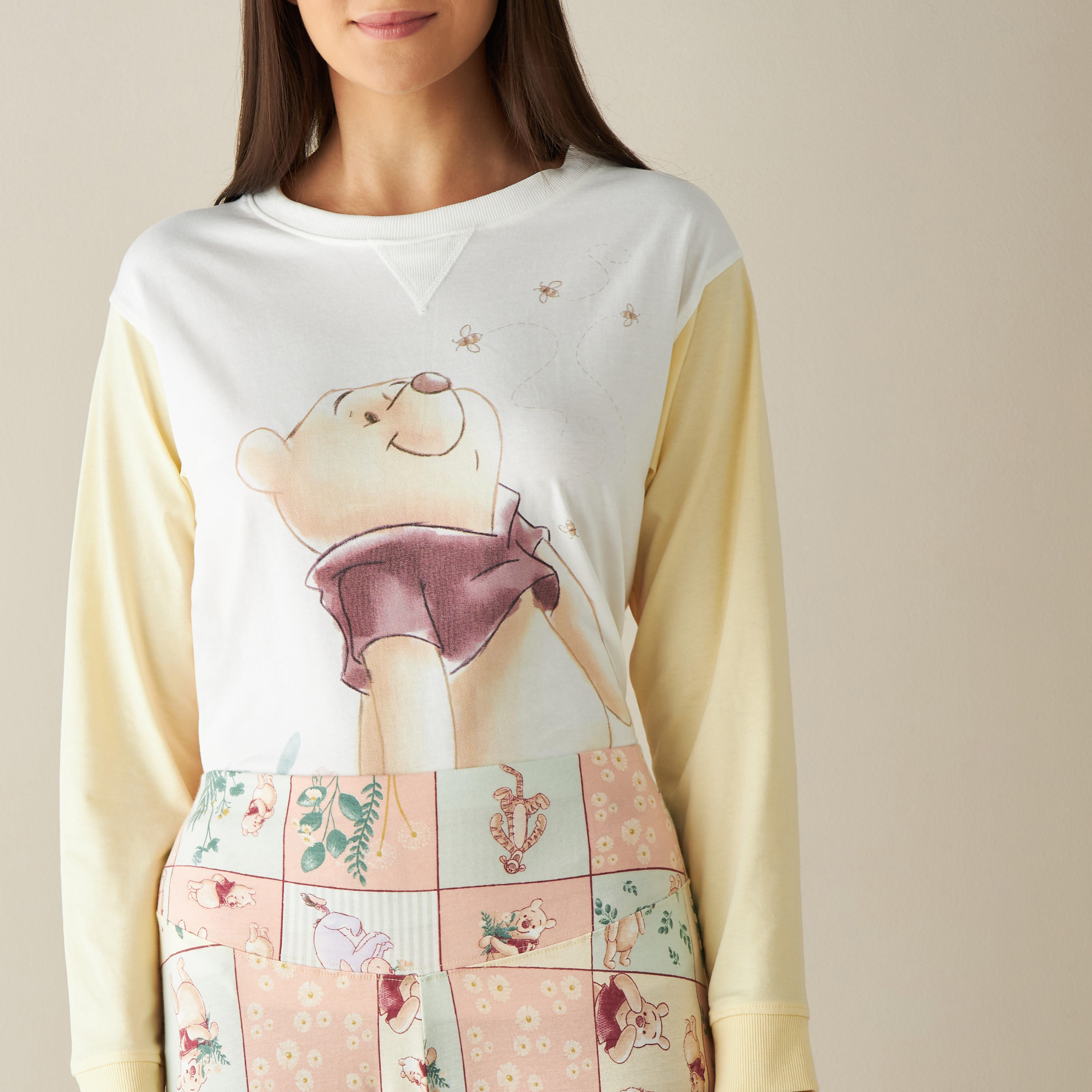 سويت شيرت بأكمام طويلة وطبعات ويني ذا بوه-women-clothing-nightwear-pyjamas-longsets-image-5