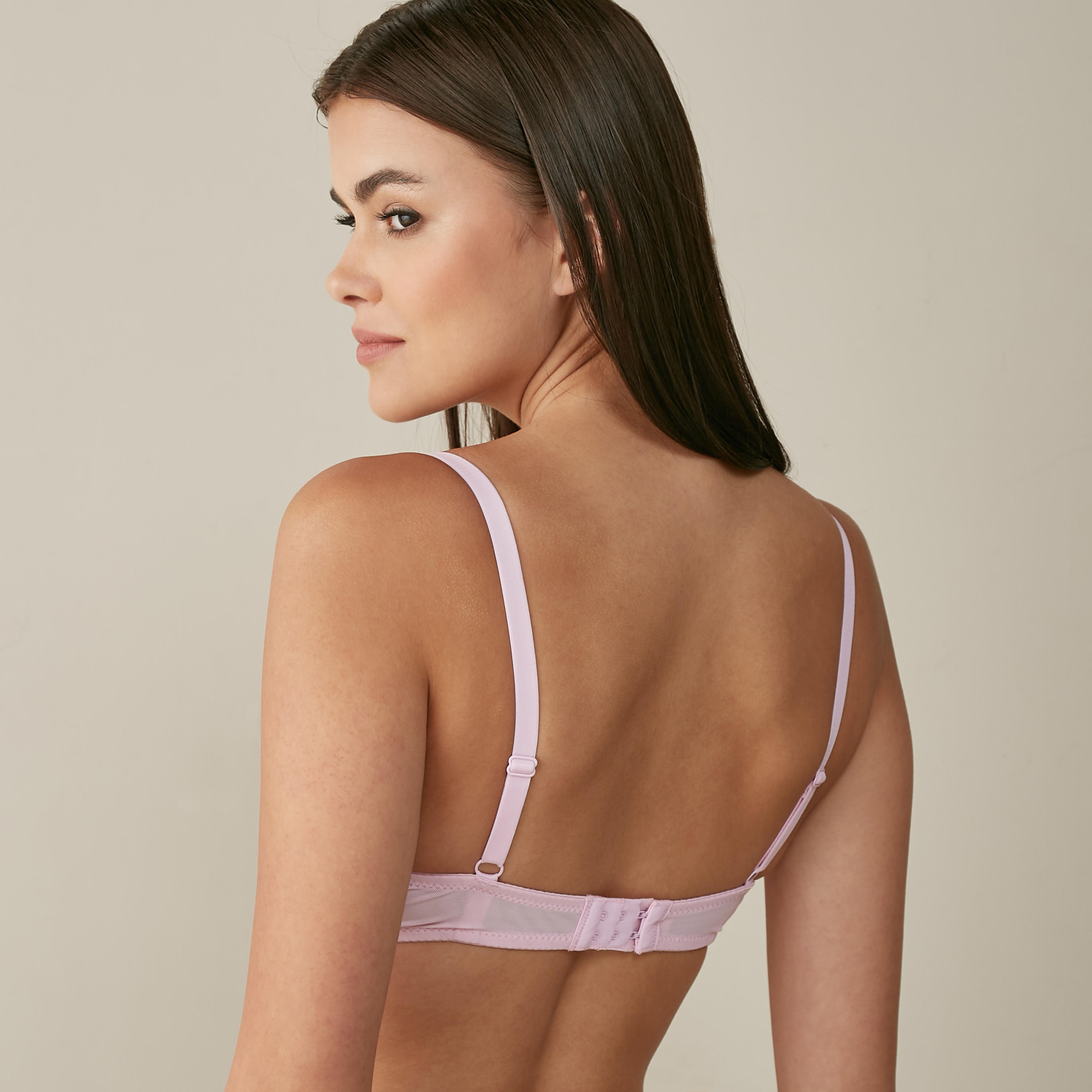 صدريّة بتفاصيل شبكية ودانتيل ومشبك إغلاق-women-clothing-lingerie-bras-image-4