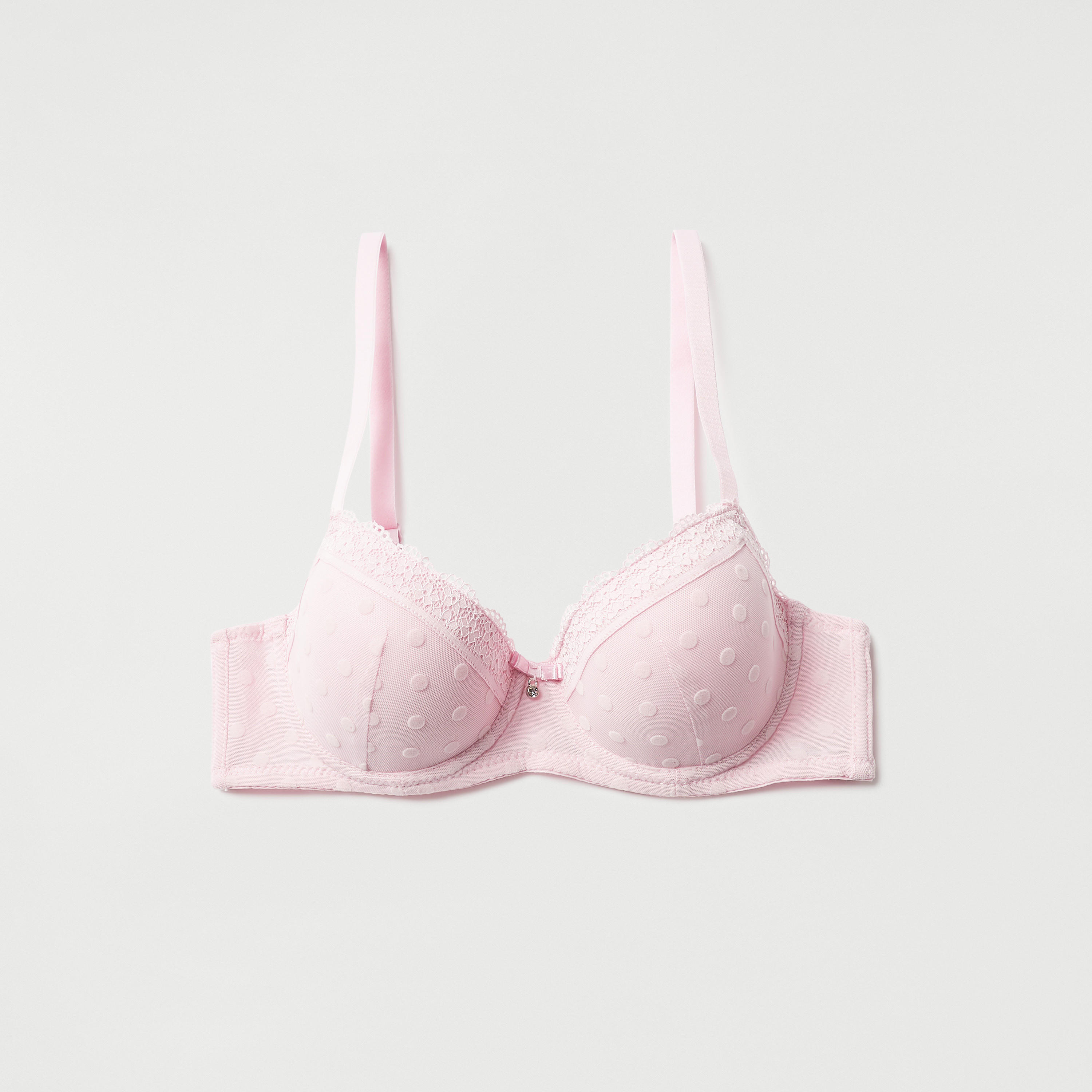 صدريّة بتفاصيل شبكية ودانتيل ومشبك إغلاق-women-clothing-lingerie-bras-image-5
