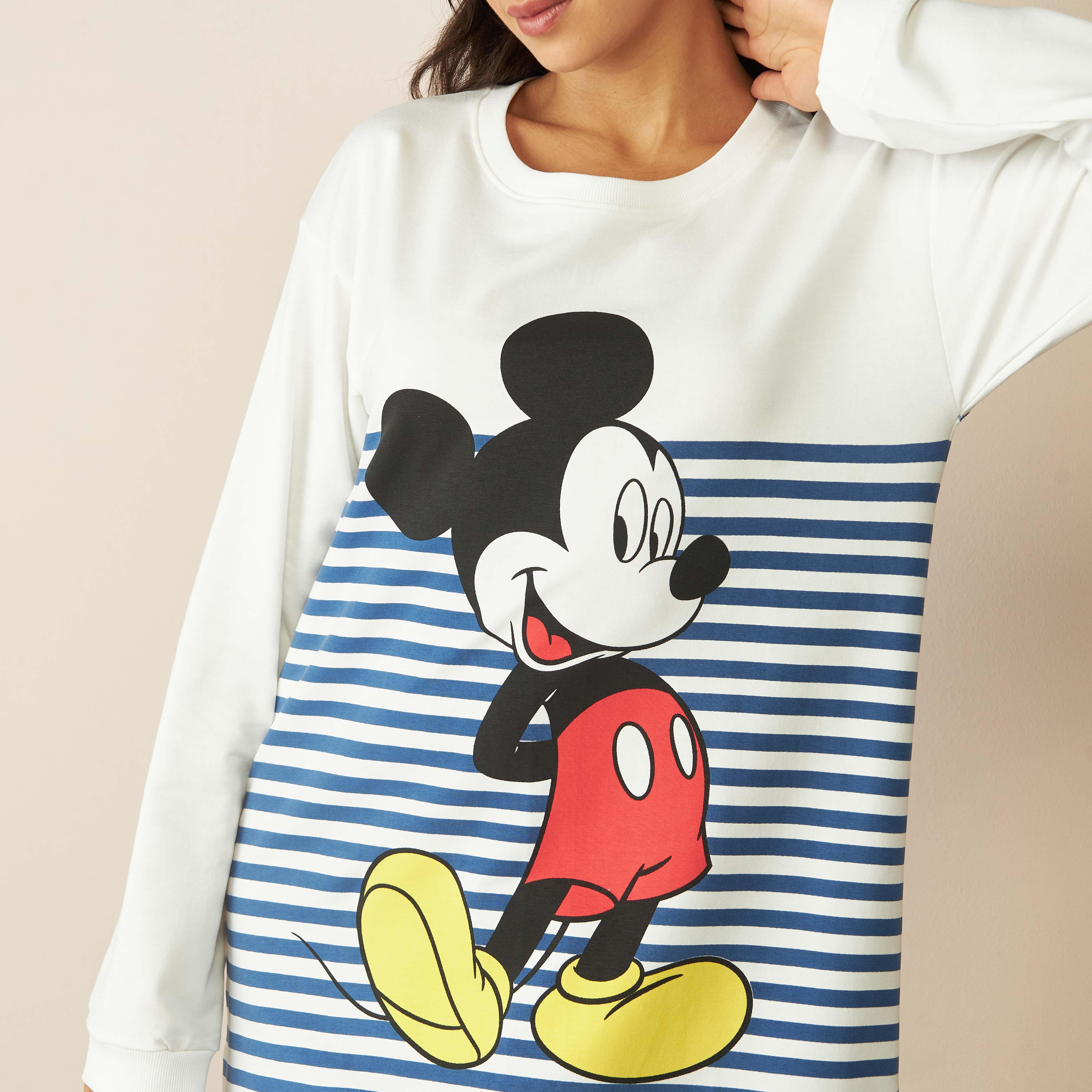 قميص نوم بأكمام  طويلة وطبعات ميكي ماوس-women-clothing-nightwear-nighties-image-4