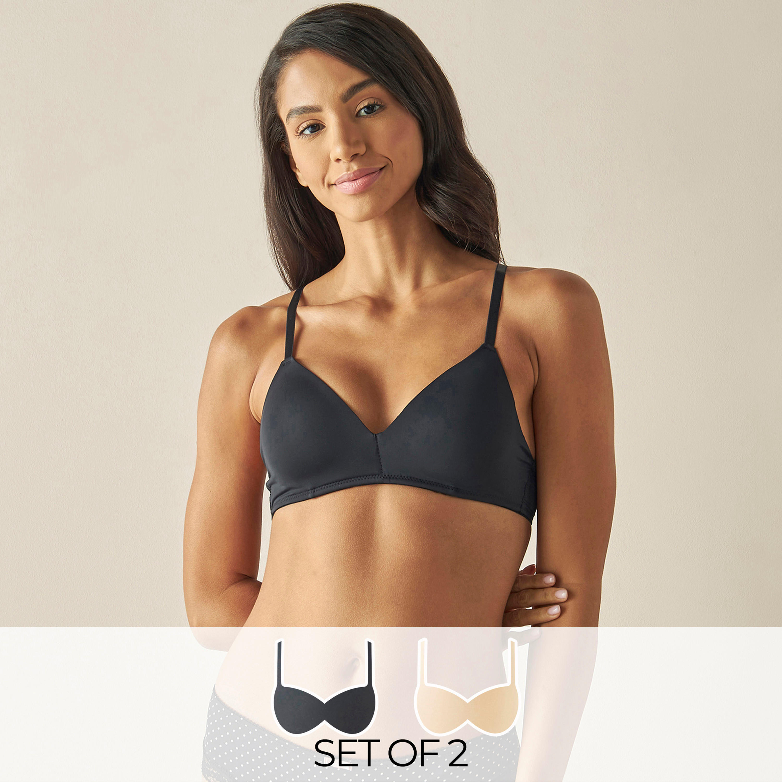 صدريّة دون أسلاك ببطانة خفيفة - طقم من قطعتين-women-clothing-lingerie-bras-image-1