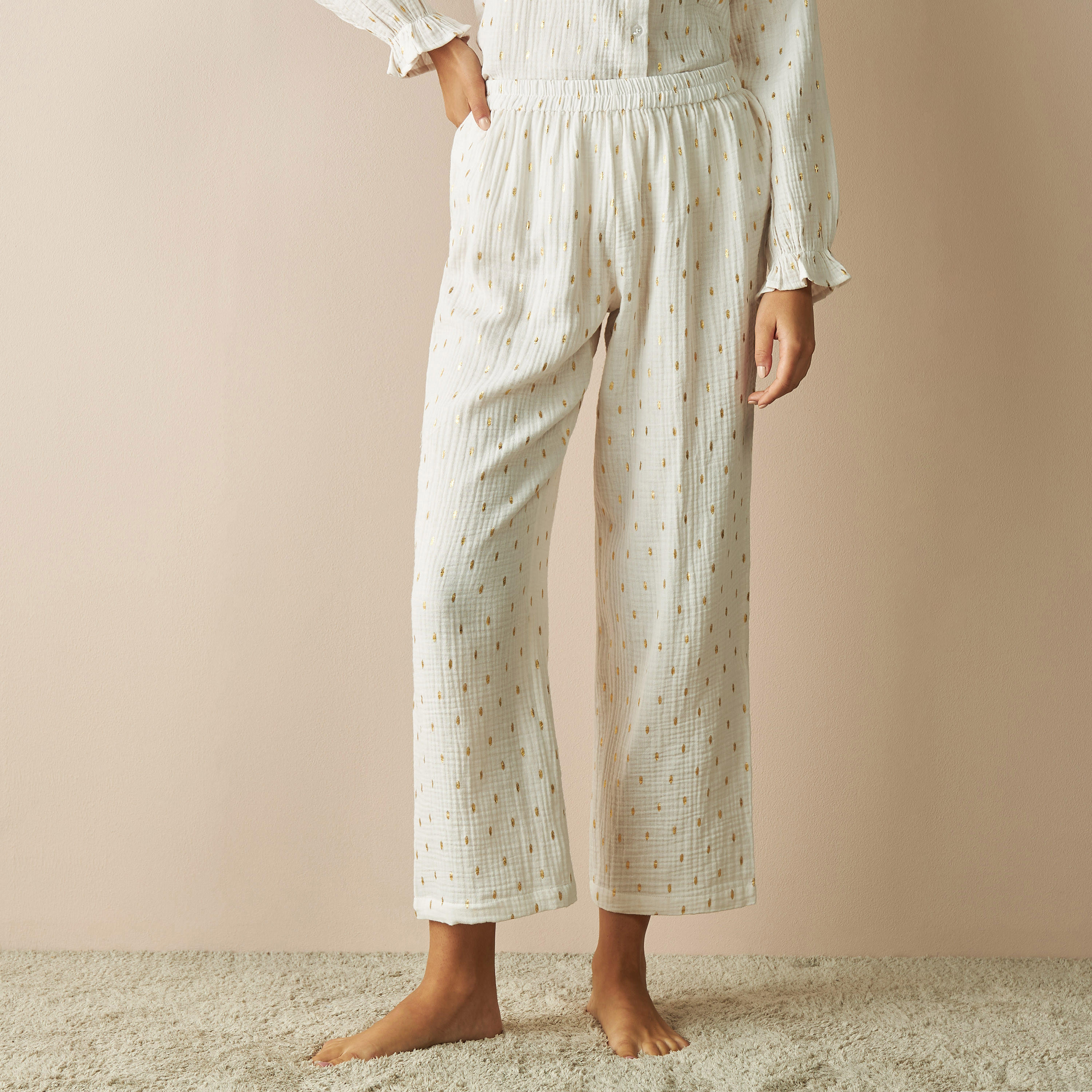 Textured Long Sleeves Shirt and Pyjama Set-women-clothing-nightwear-pyjamas-longsets-image-5