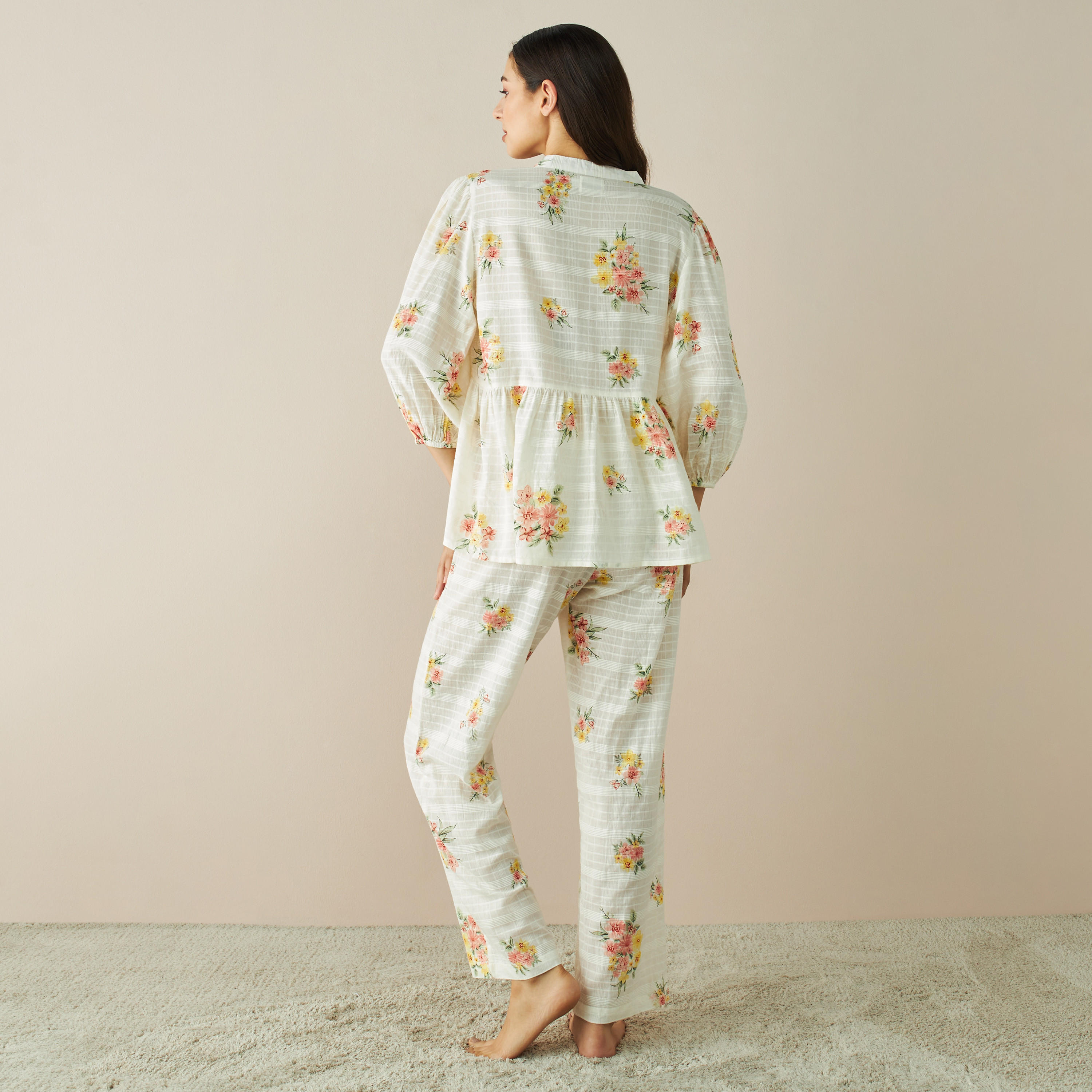 All-Over Floral Print A-line Top and Pyjama Set-women-clothing-nightwear-pyjamas-longsets-image-2