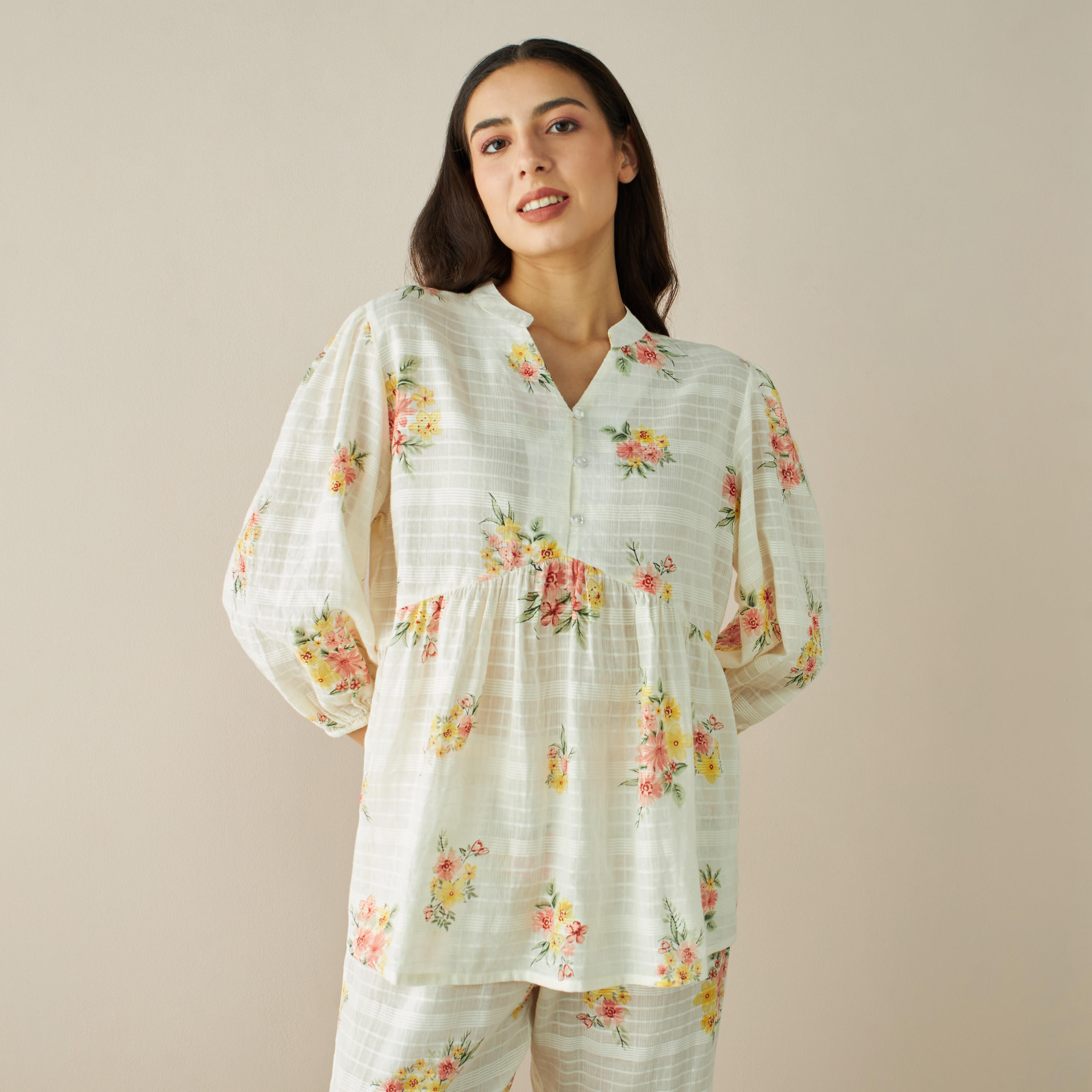 All-Over Floral Print A-line Top and Pyjama Set-women-clothing-nightwear-pyjamas-longsets-image-3