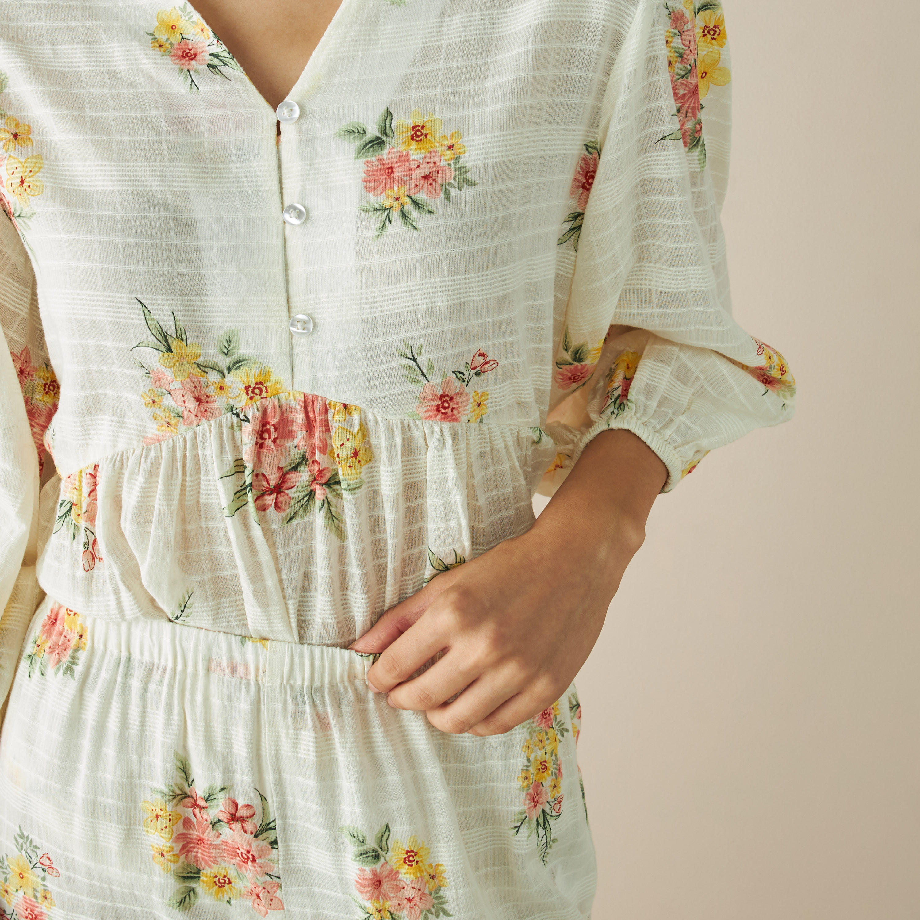 All-Over Floral Print A-line Top and Pyjama Set-women-clothing-nightwear-pyjamas-longsets-image-5