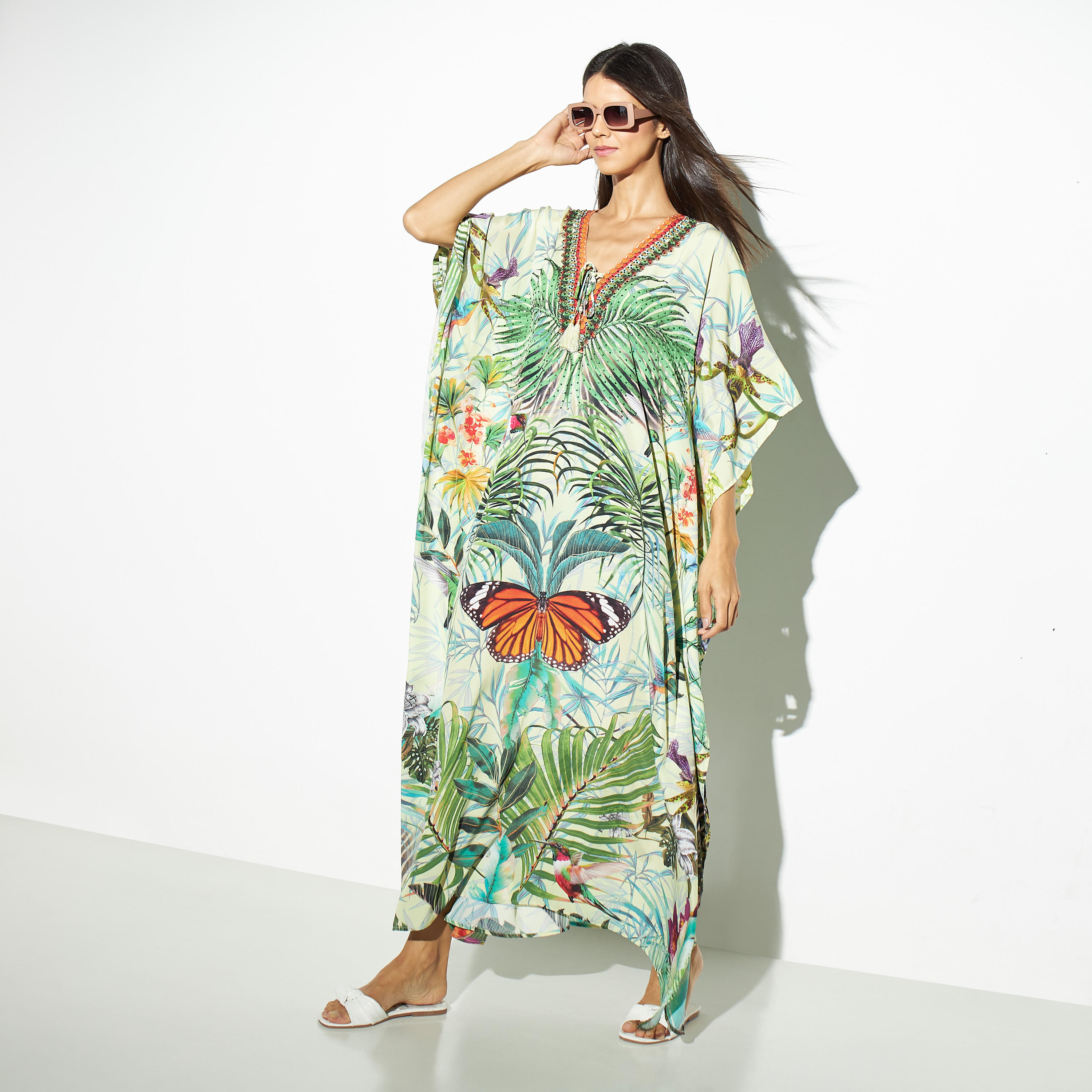فستان طويل بأربطة وطبعات من بيتش وير-women-clothing-swimandbeach-beachwear-image-1