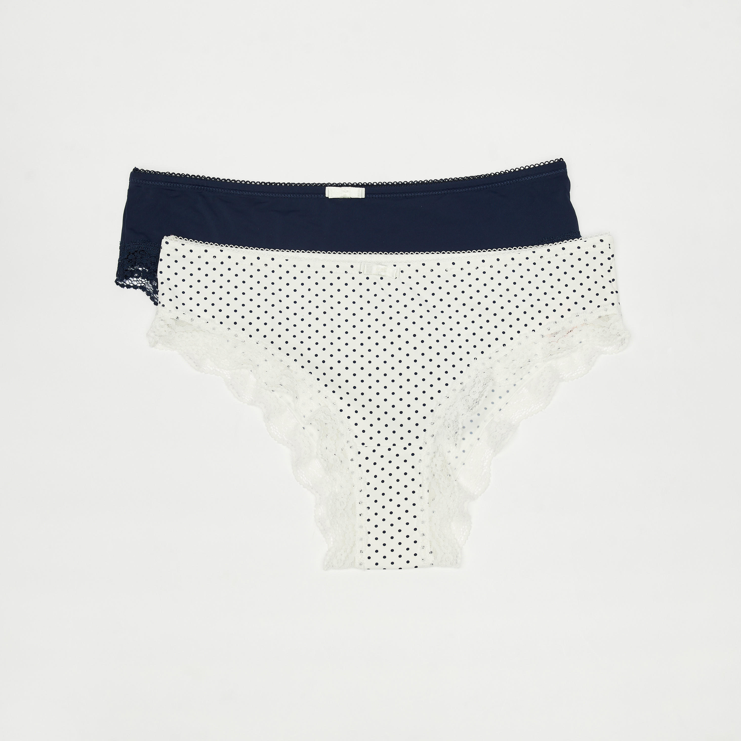سراويل هيبستر متنوّعة بخصر مطاطي ودانتيل - طقم 2 قطع-women-clothing-lingerie-panties-image-7