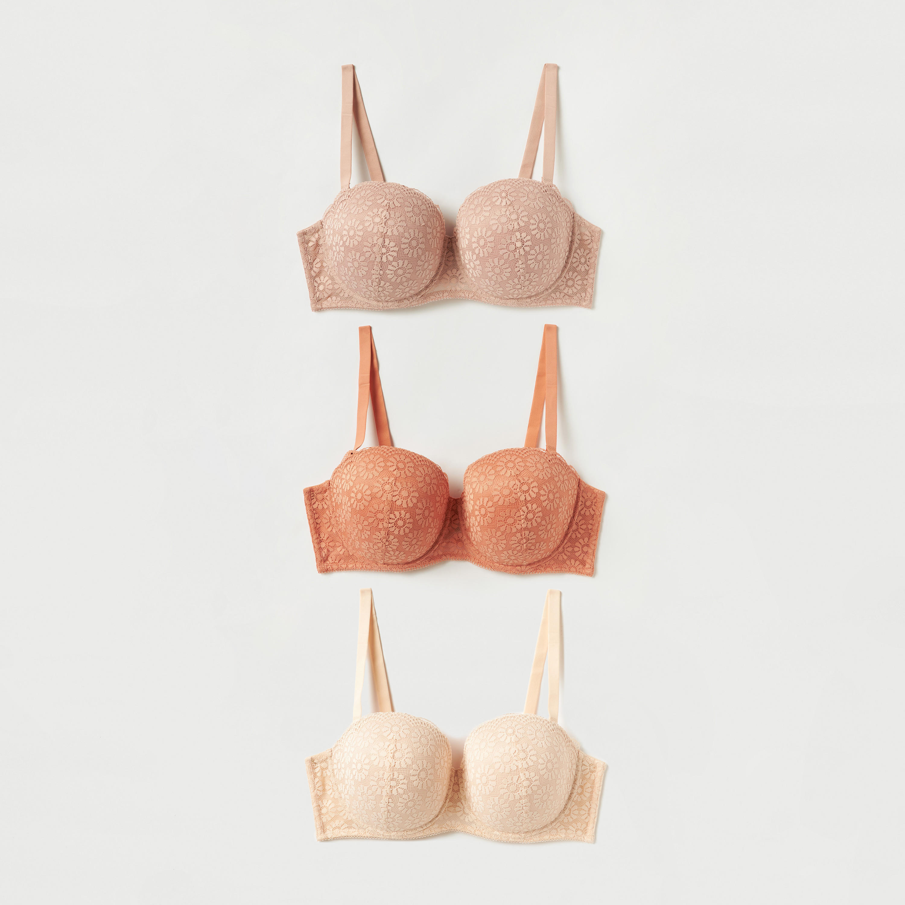 صدريّة بالكونيت مقاس كبير بمشبك إغلاق - طقم 3 قطع-women-clothing-lingerie-bras-image-1