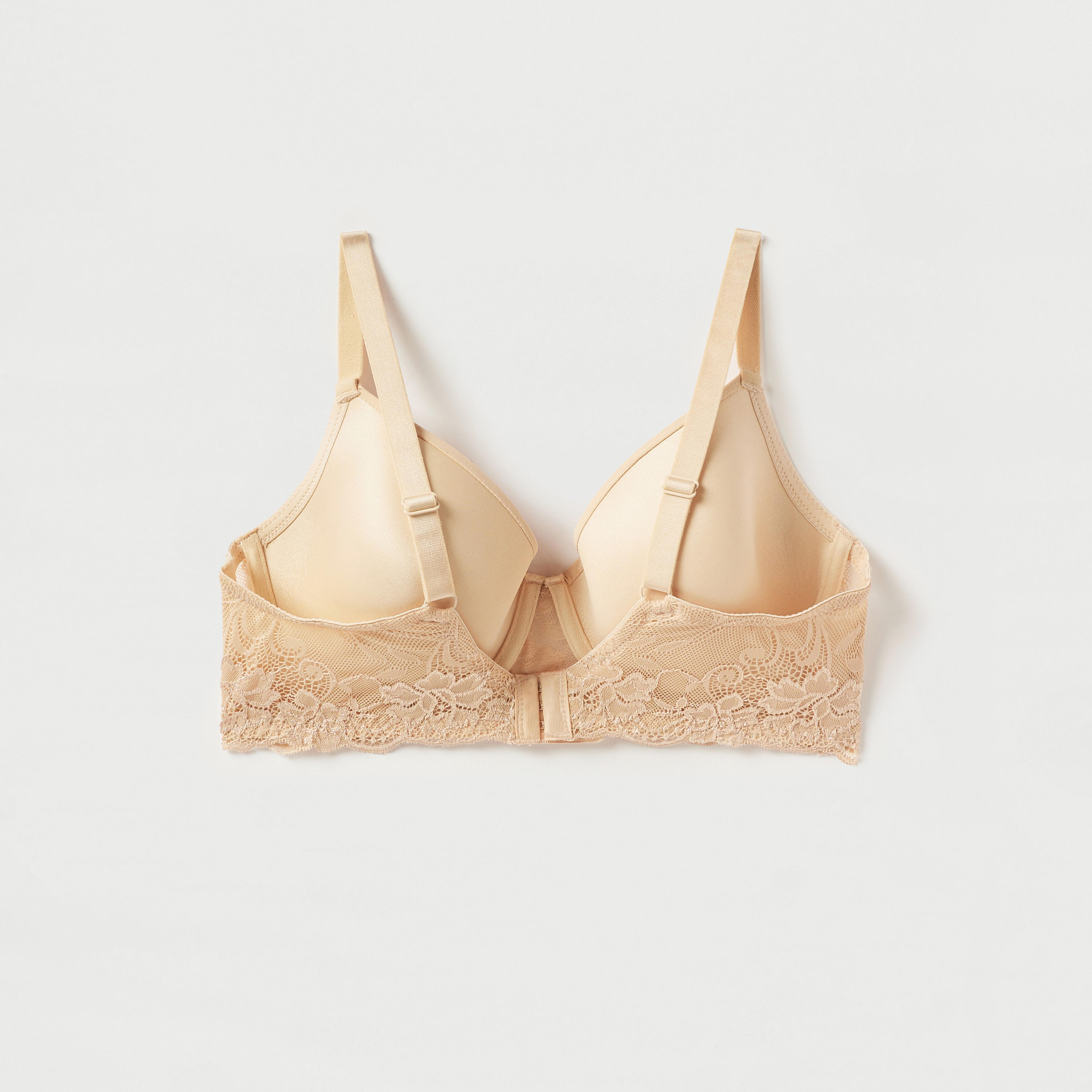 صدرية تيشيرت بسلك مبطنة مع أحزمة قابلة للتعديل ودانتيل - طقم من قطعتين-women-clothing-lingerie-bras-image-3