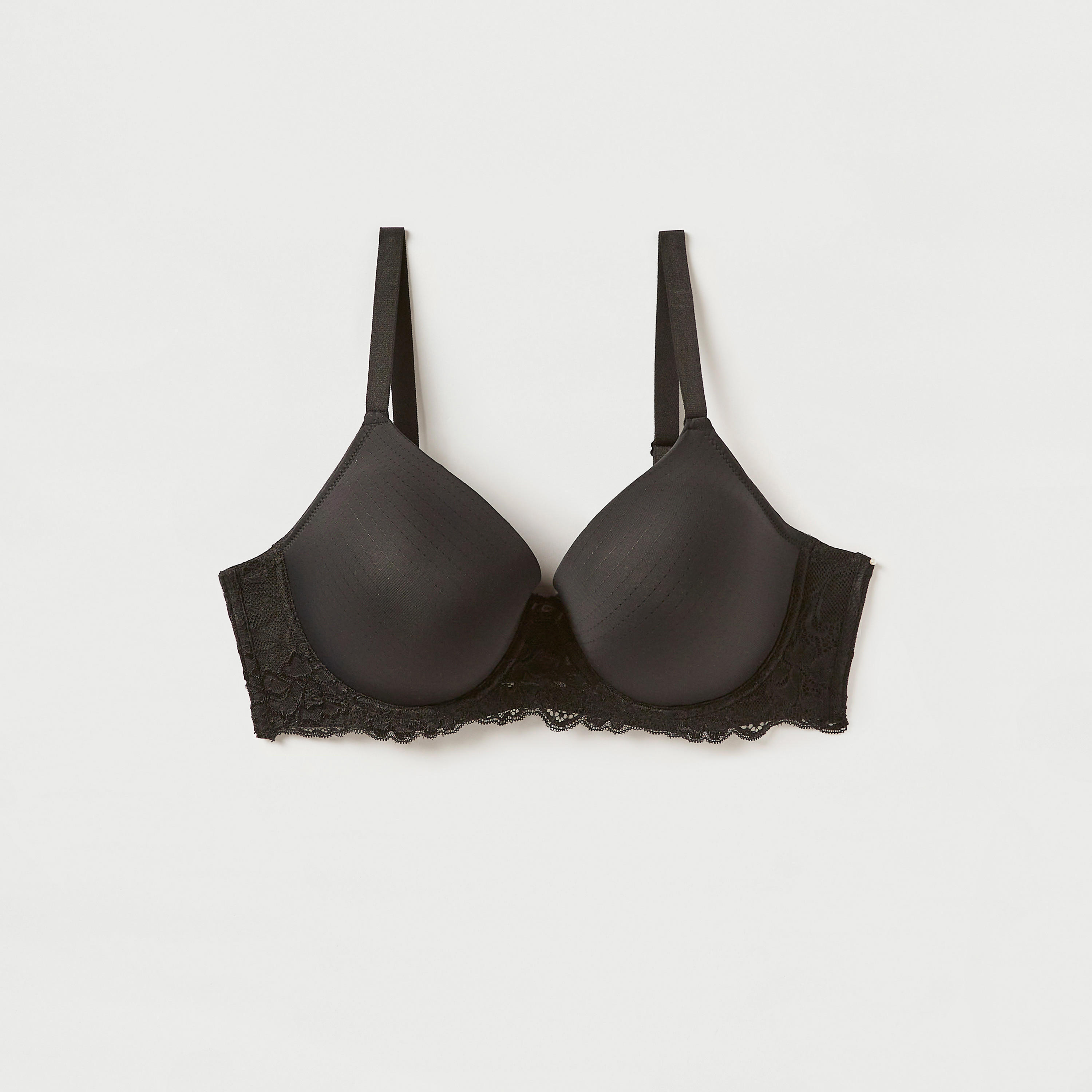 صدرية تيشيرت بسلك مبطنة مع أحزمة قابلة للتعديل ودانتيل - طقم من قطعتين-women-clothing-lingerie-bras-image-5