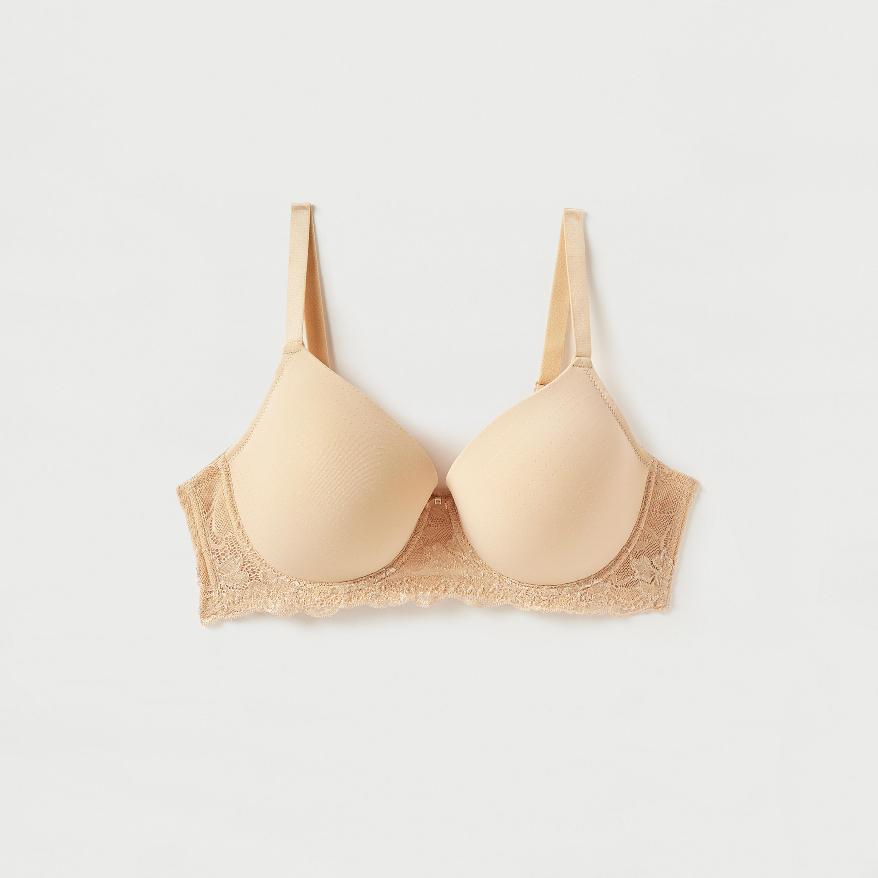 صدرية تيشيرت بسلك مبطنة مع أحزمة قابلة للتعديل ودانتيل - طقم من قطعتين-women-clothing-lingerie-bras-image-6
