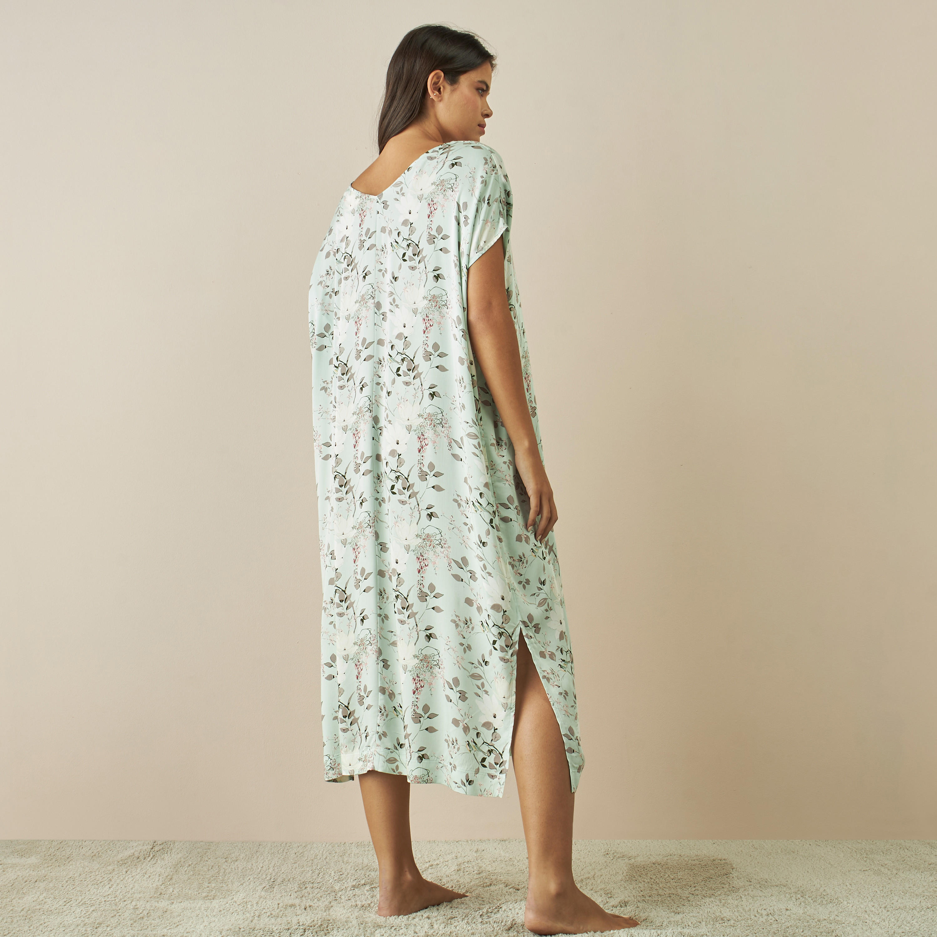 ثوب قفطان بطبعات زهور-women-clothing-nightwear-nighties-image-3