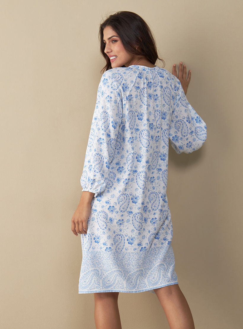 قميص نوم بياقة ماندارين - طقم من قطعتين متنوعتين-women-clothing-nightwear-nighties-image-3