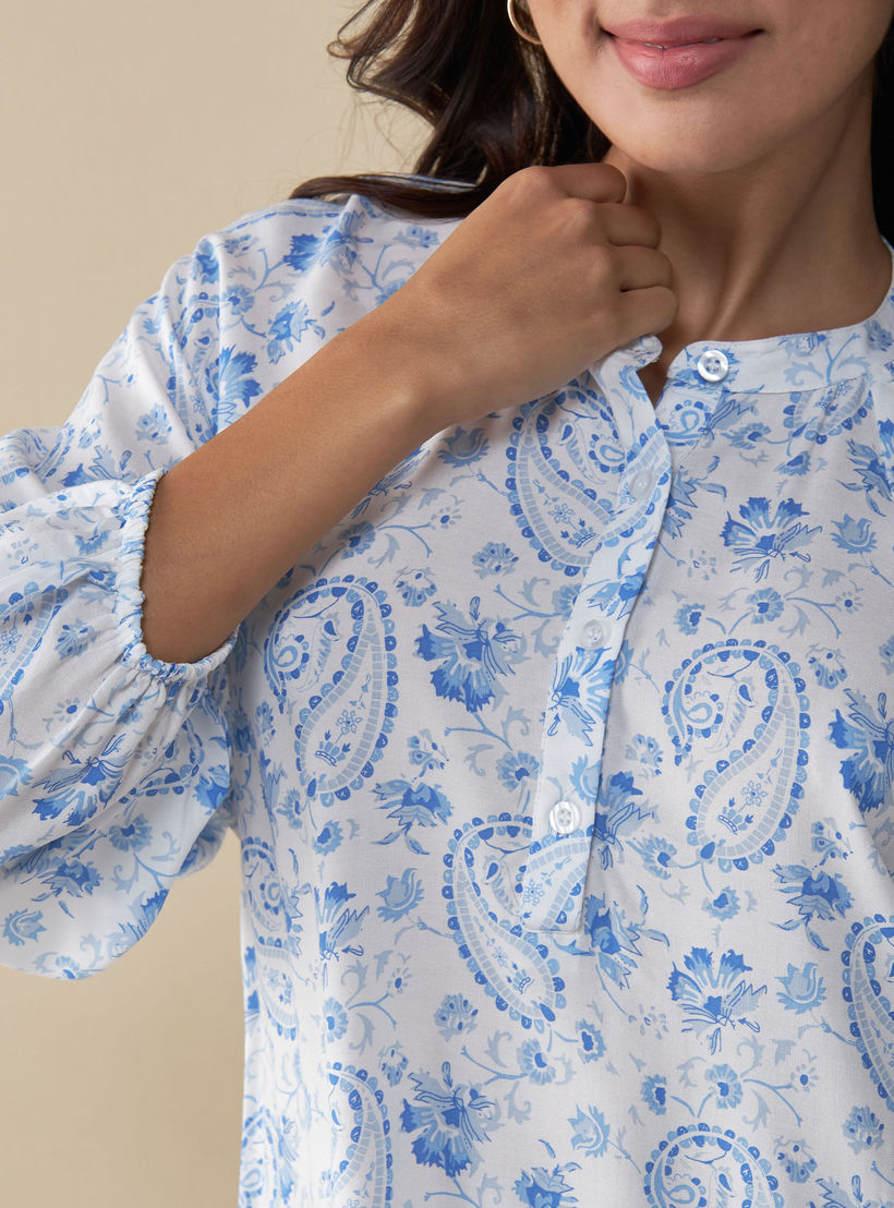 قميص نوم بياقة ماندارين - طقم من قطعتين متنوعتين-women-clothing-nightwear-nighties-image-5