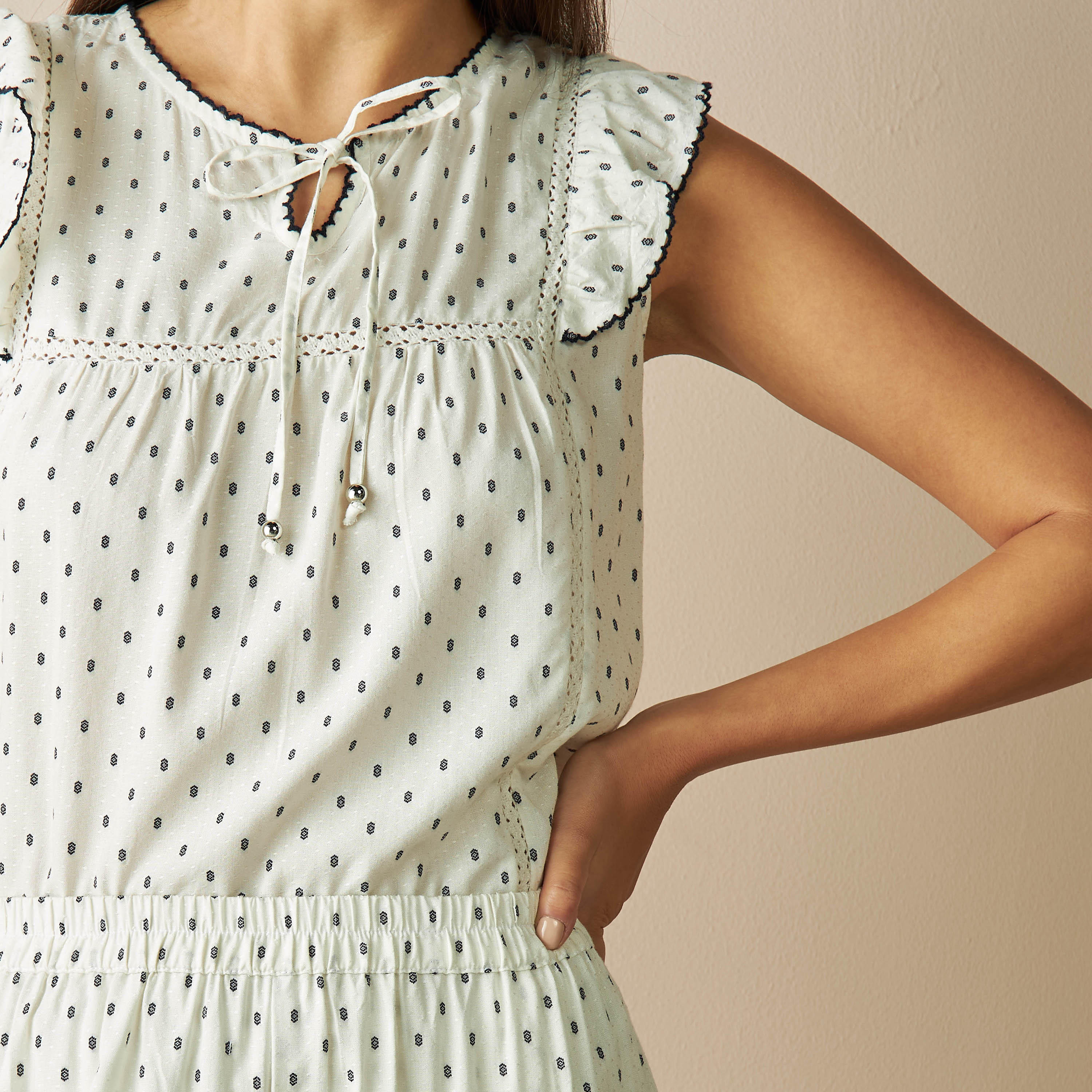 طقم بنطلون بيجاما وبلوزة دون أكمام وبكشكش-women-clothing-nightwear-pyjamas-longsets-image-1