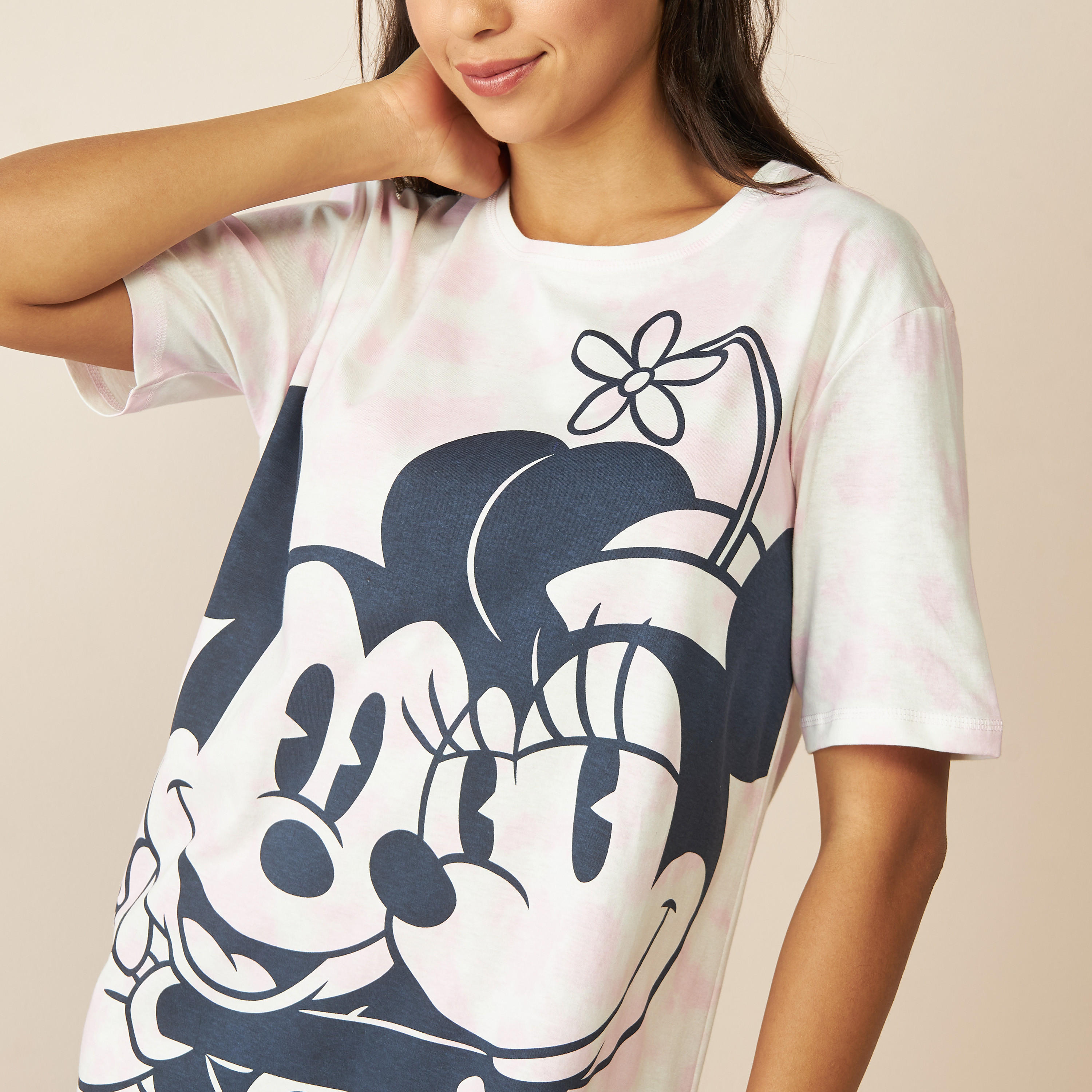 قميص نوم بياقة مستديرة وأكمام قصيرة وطبعات-women-clothing-nightwear-nighties-image-4