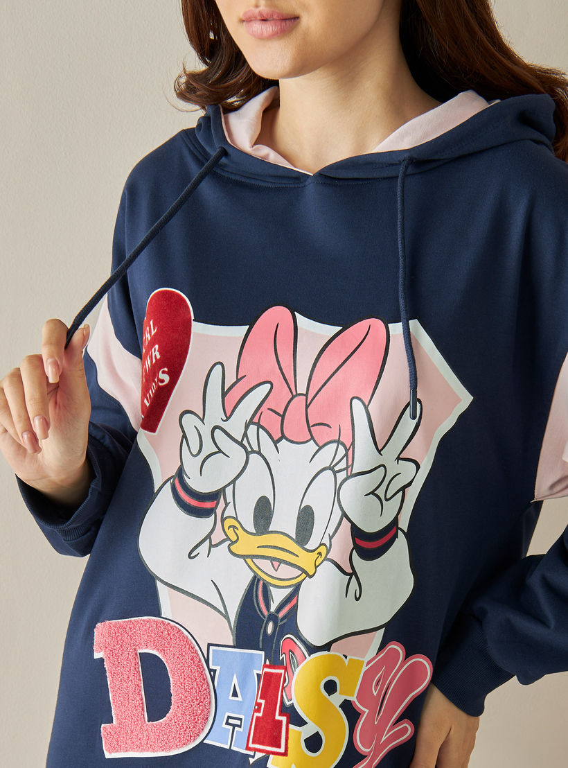 قميص نوم بقبعة وأكمام طويلة وطبعات ديزي دك-women-clothing-nightwear-nighties-image-4