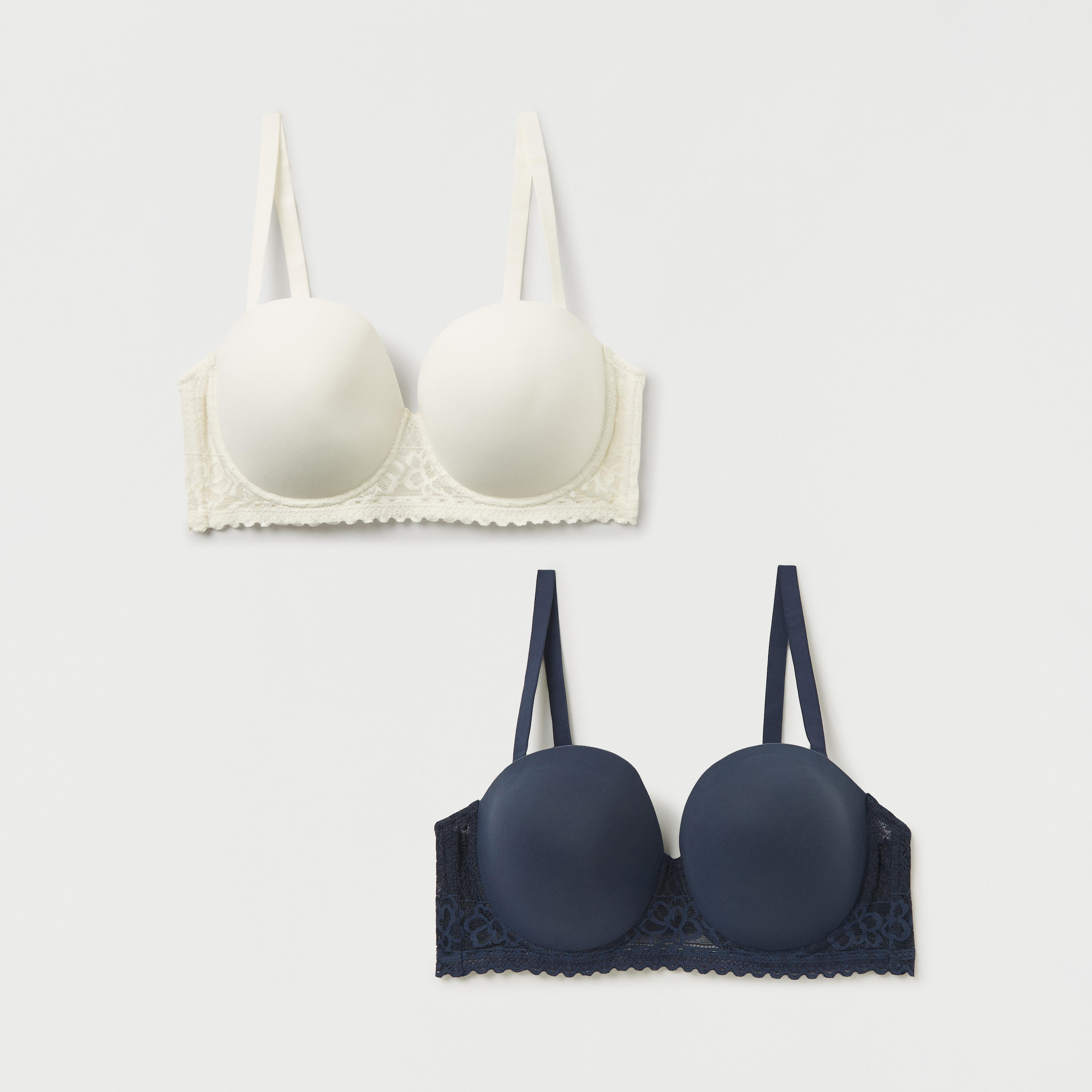 صدريّة بالكونيت بارزة الملمس بأحزمة قابلة للتعديل ودانتيل - طقم من 2-women-clothing-lingerie-bras-image-6