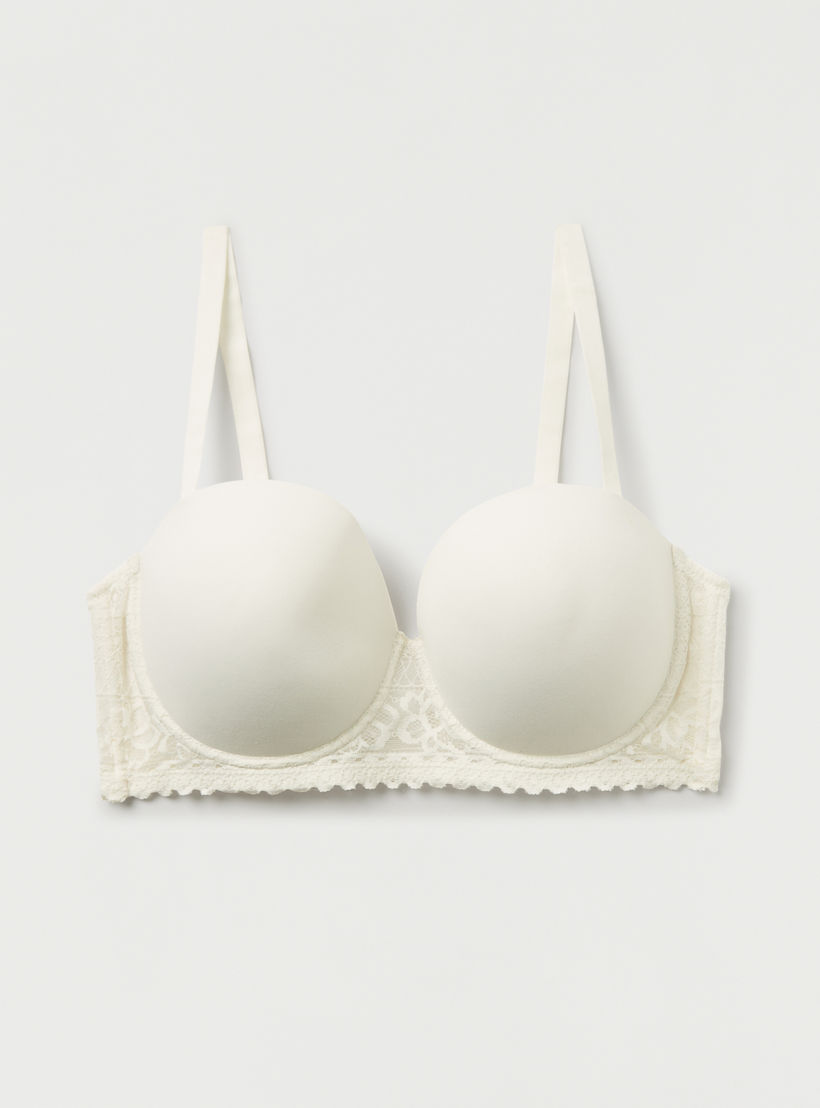 صدريّة بالكونيت بارزة الملمس بأحزمة قابلة للتعديل ودانتيل - طقم من 2-women-clothing-lingerie-bras-image-3
