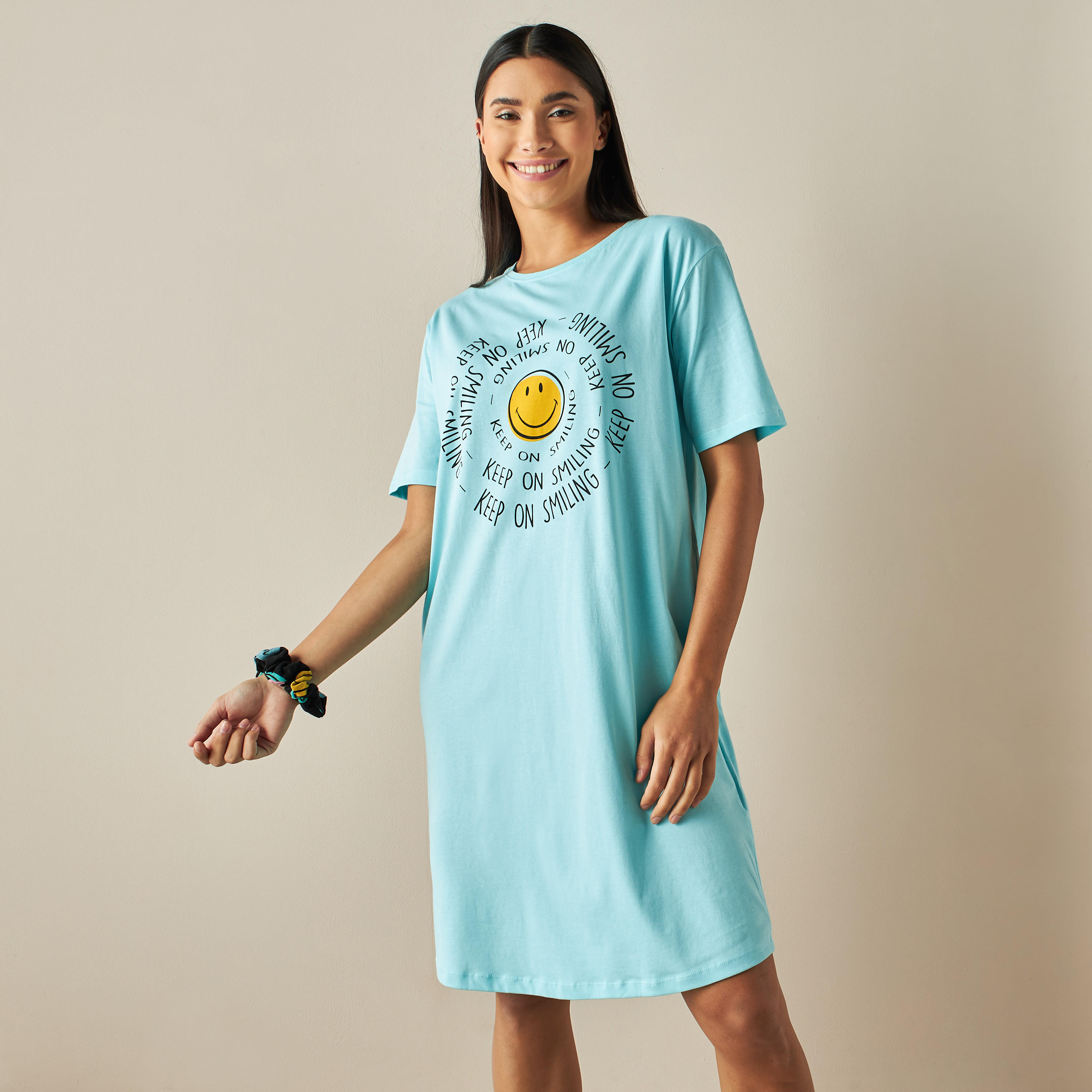 قميص نوم بياقة مستديرة - طقم من قطعتين-women-clothing-nightwear-nighties-image-6