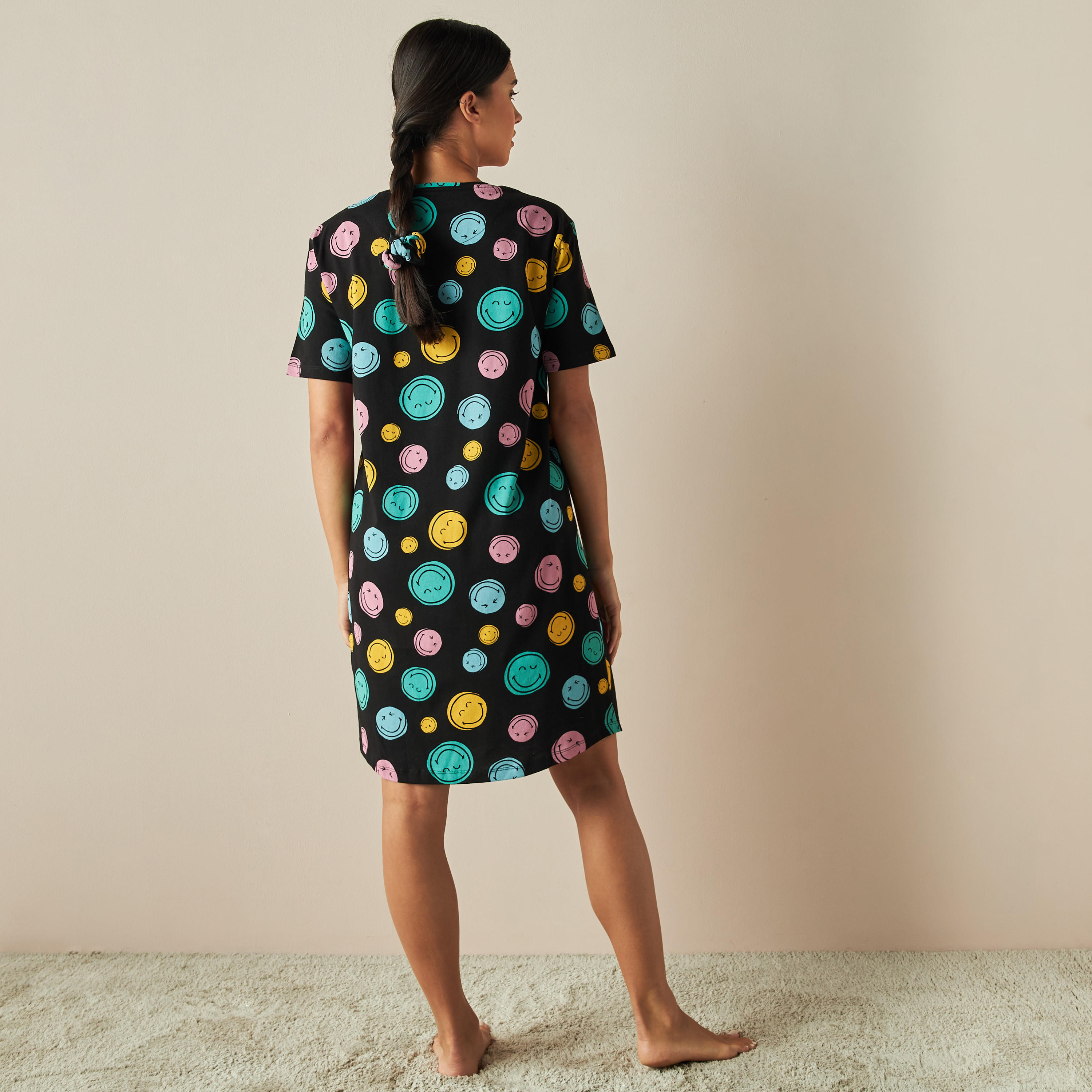 قميص نوم بياقة مستديرة - طقم من قطعتين-women-clothing-nightwear-nighties-image-2
