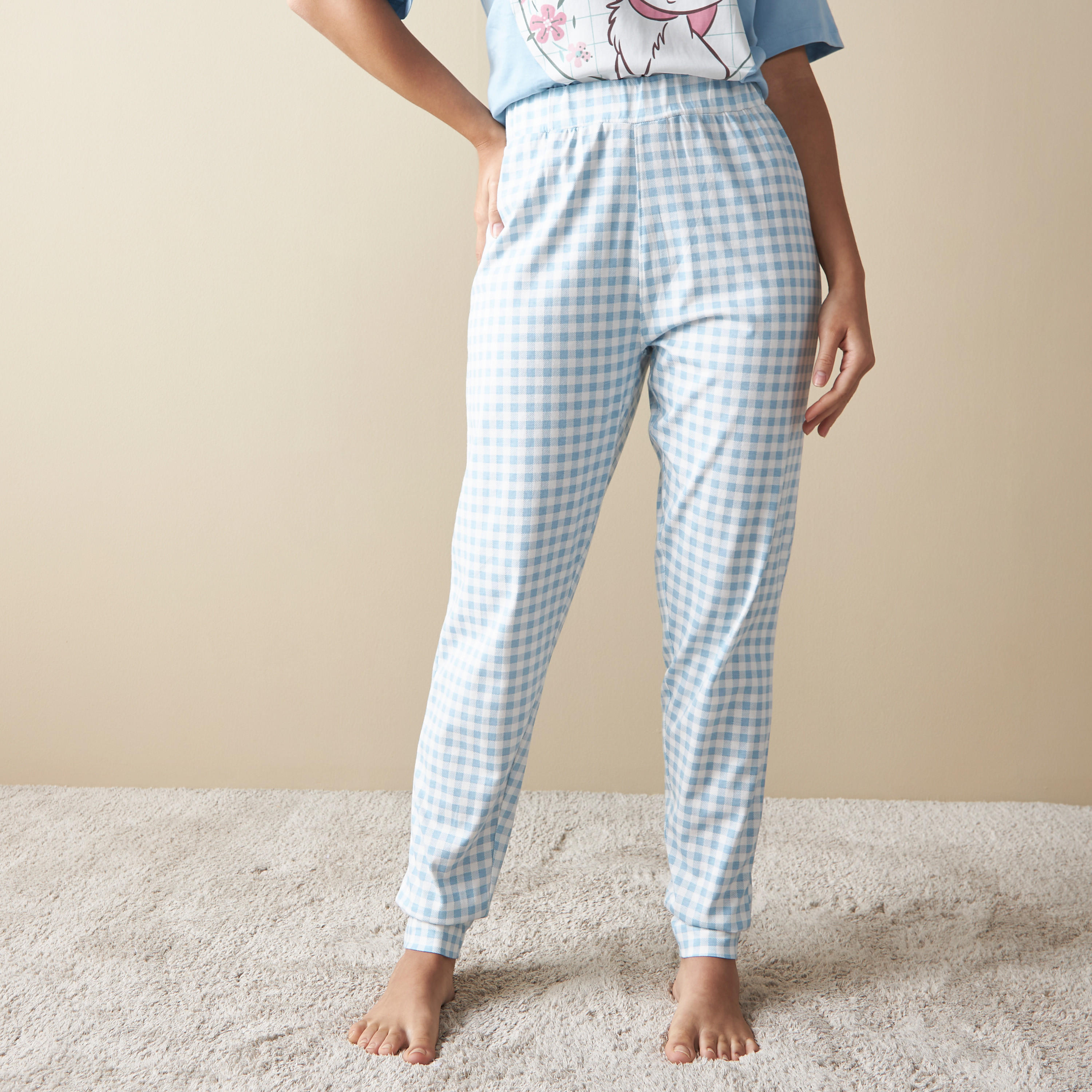 Marie Print Crew Neck T-shirt and Pyjama Set-women-clothing-nightwear-pyjamas-longsets-image-4