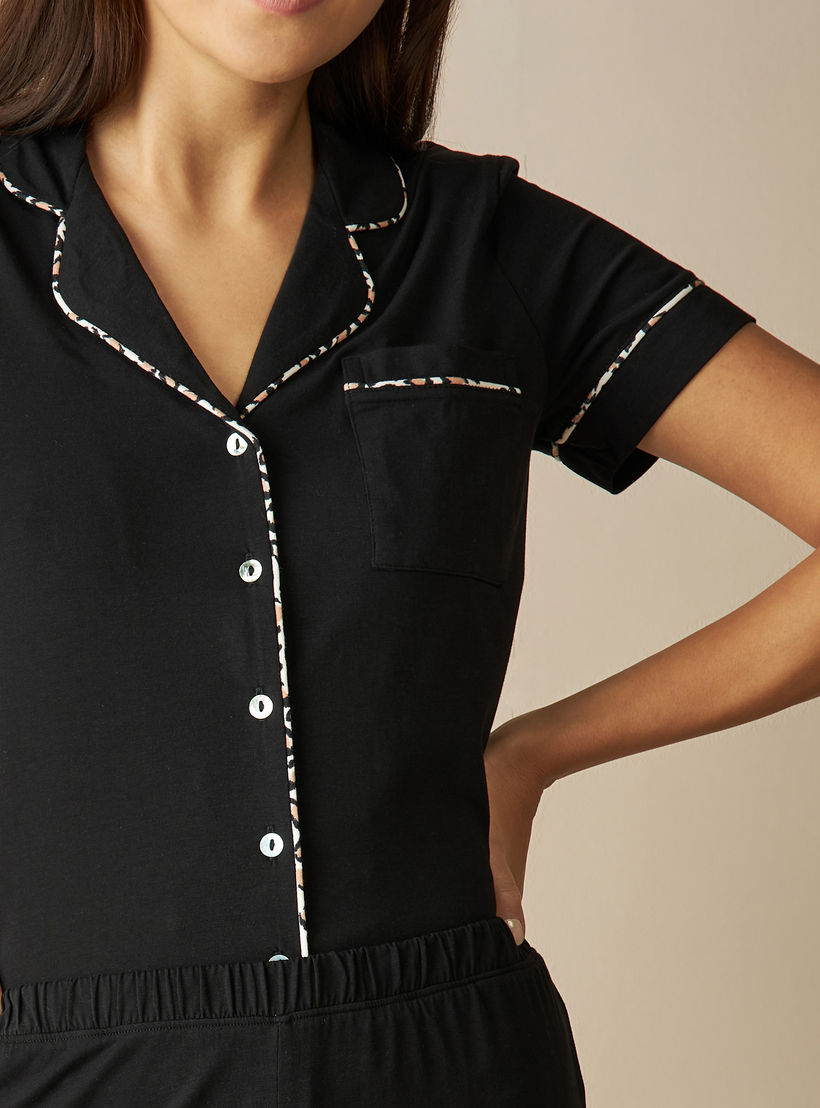 Solid Short Sleeves Shirt and Pyjama Set-women-clothing-nightwear-pyjamas-longsets-image-6