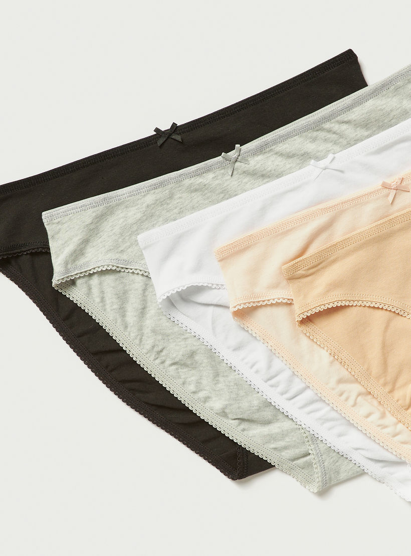 سراويل بكيني بخصر مطّاطي - طقم من 5 قطع-women-clothing-lingerie-panties-image-9