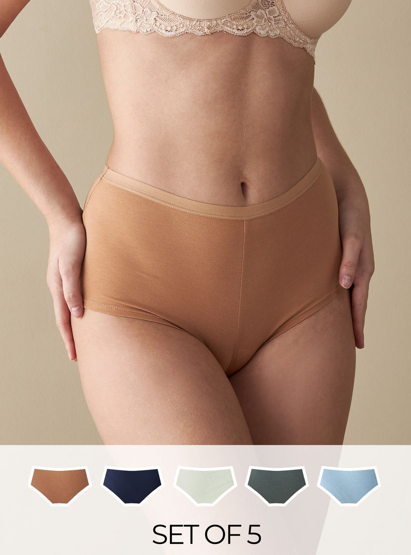 سراويل داخلية بخصر مطّاطي - طقم من 5 قطع-women-clothing-lingerie-panties-image-1