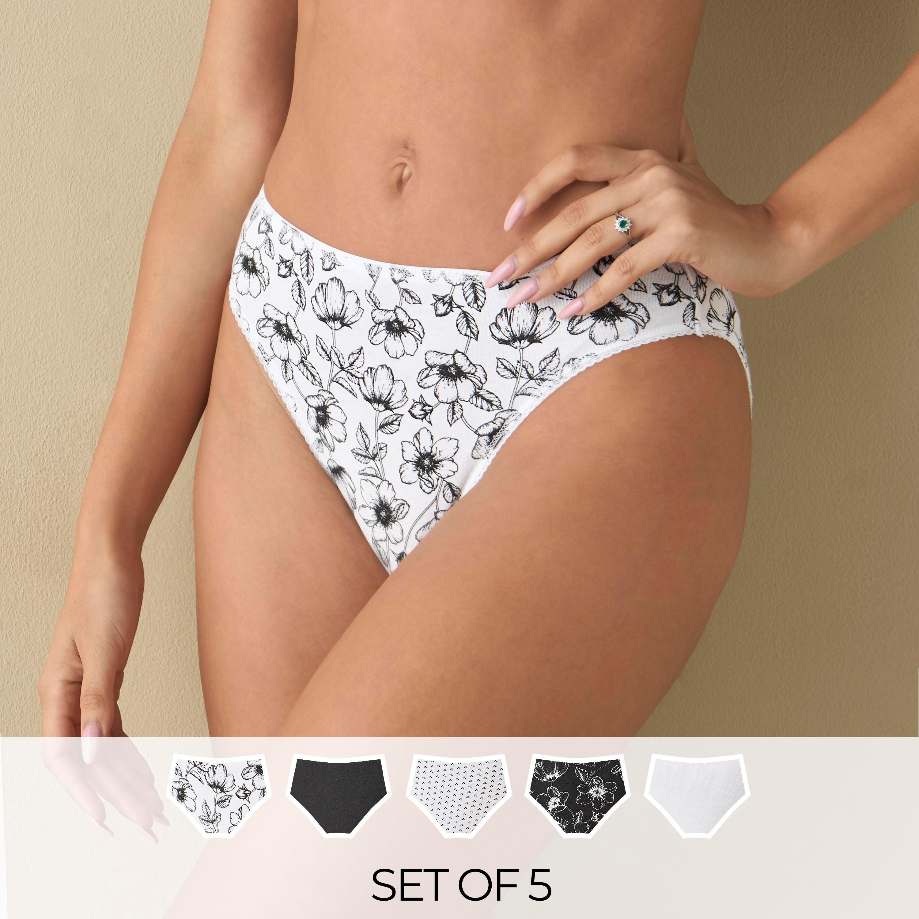 Set of 5 - Assorted Bikini Briefs-women-clothing-lingerie-panties-image-1