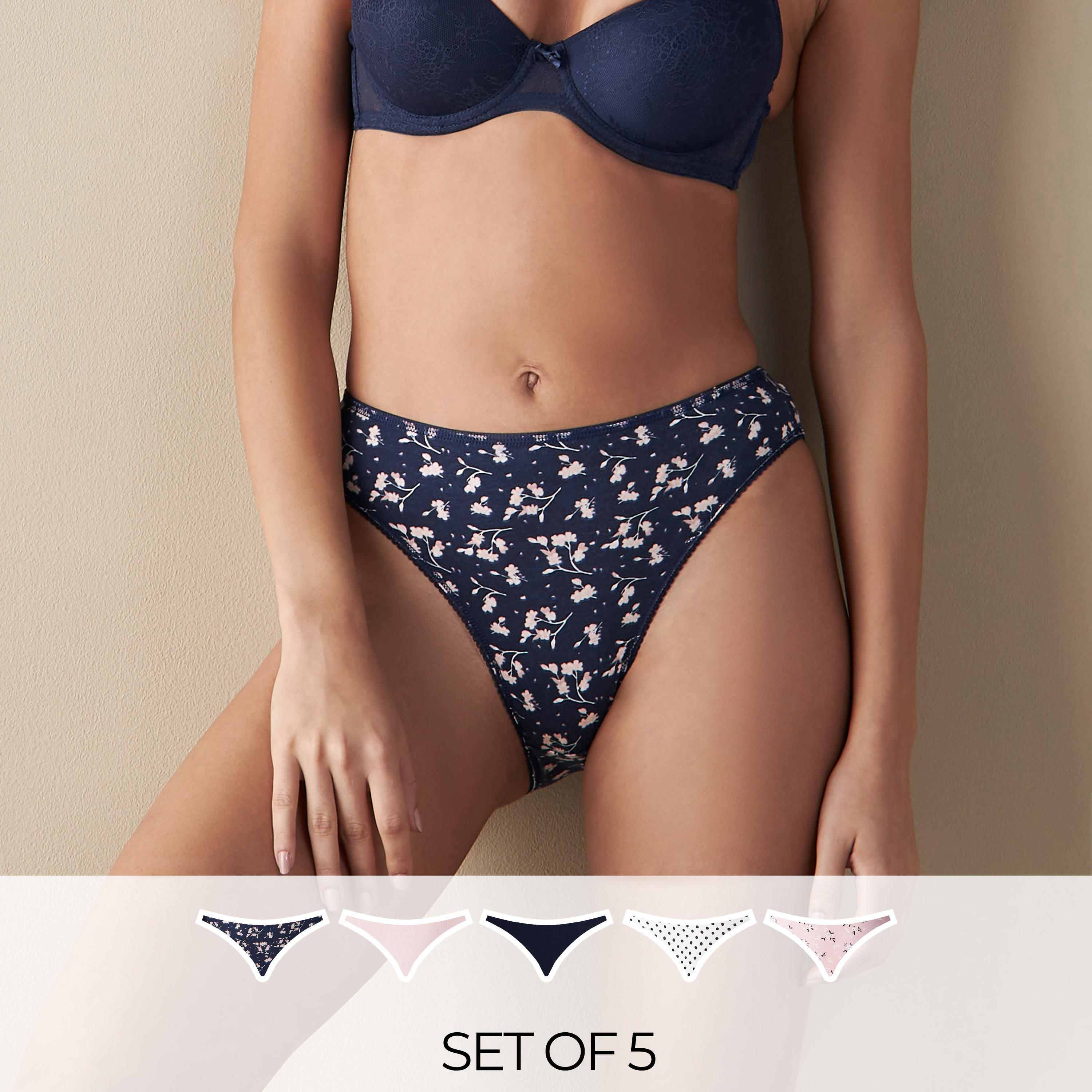 Set of 5 - Assorted Bikini Briefs-women-clothing-lingerie-panties-image-1