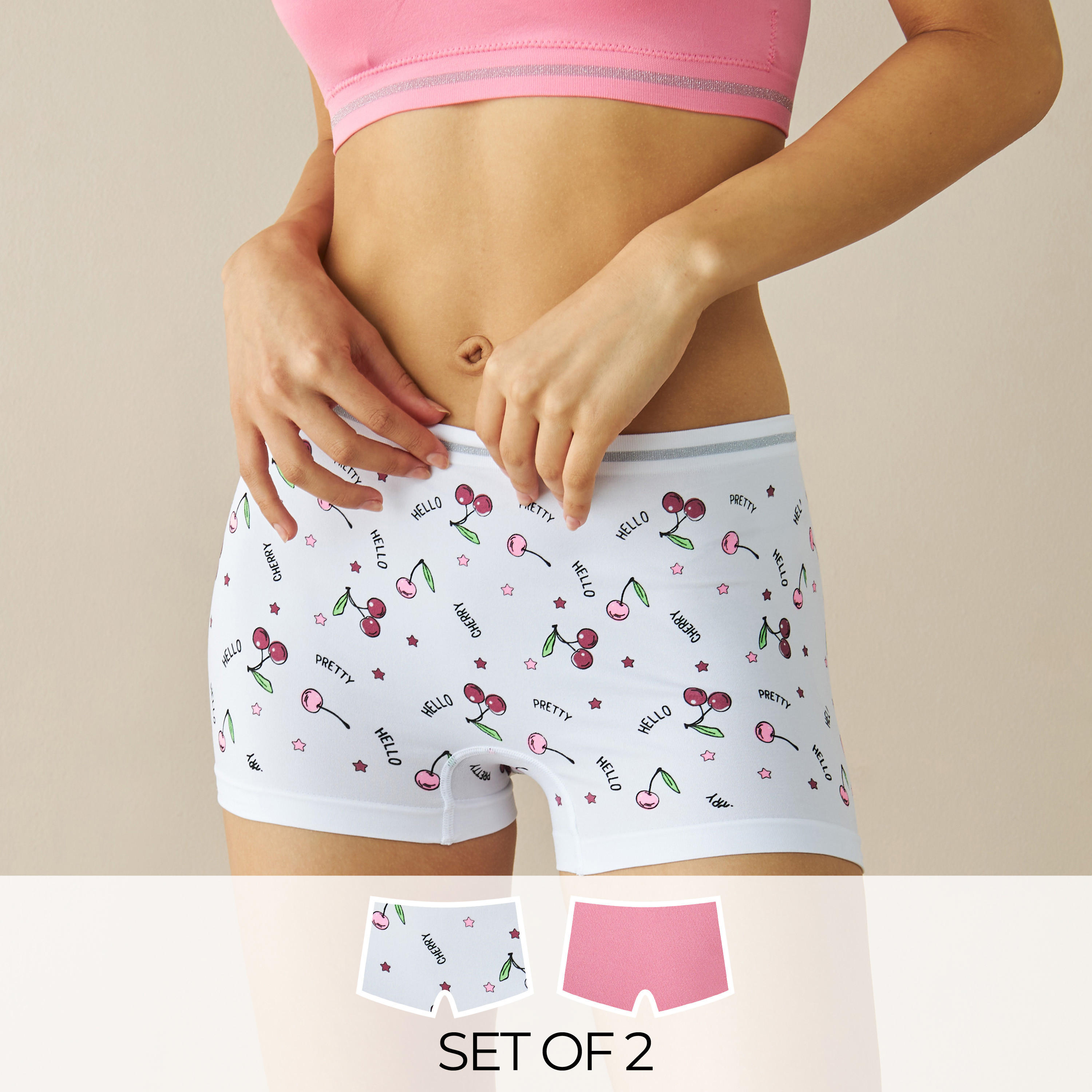 Set of 2 - Assorted Boyshorts with Elasticised Waistband-women-clothing-lingerie-panties-image-1