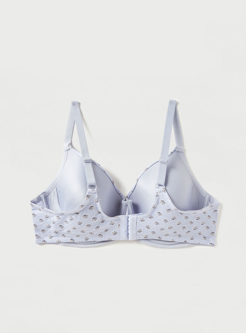 صدريّة قطن بسلك بشريط إغلاق وطبعات أزهار-women-clothing-lingerie-bras-image-3